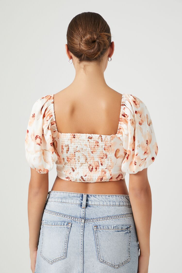 Top de satén con estampado floral