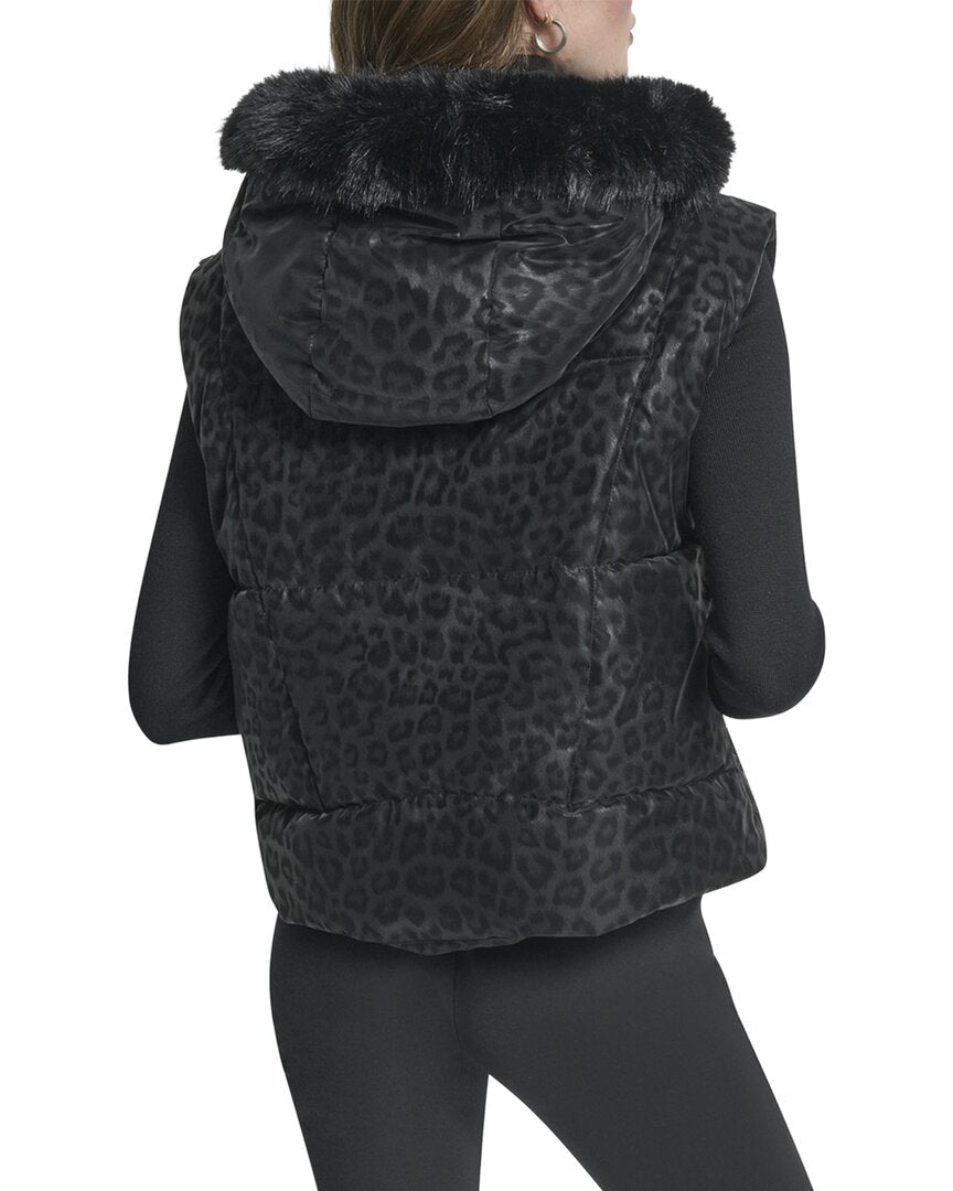 DKNY Chaleco Técnico de Leopardo