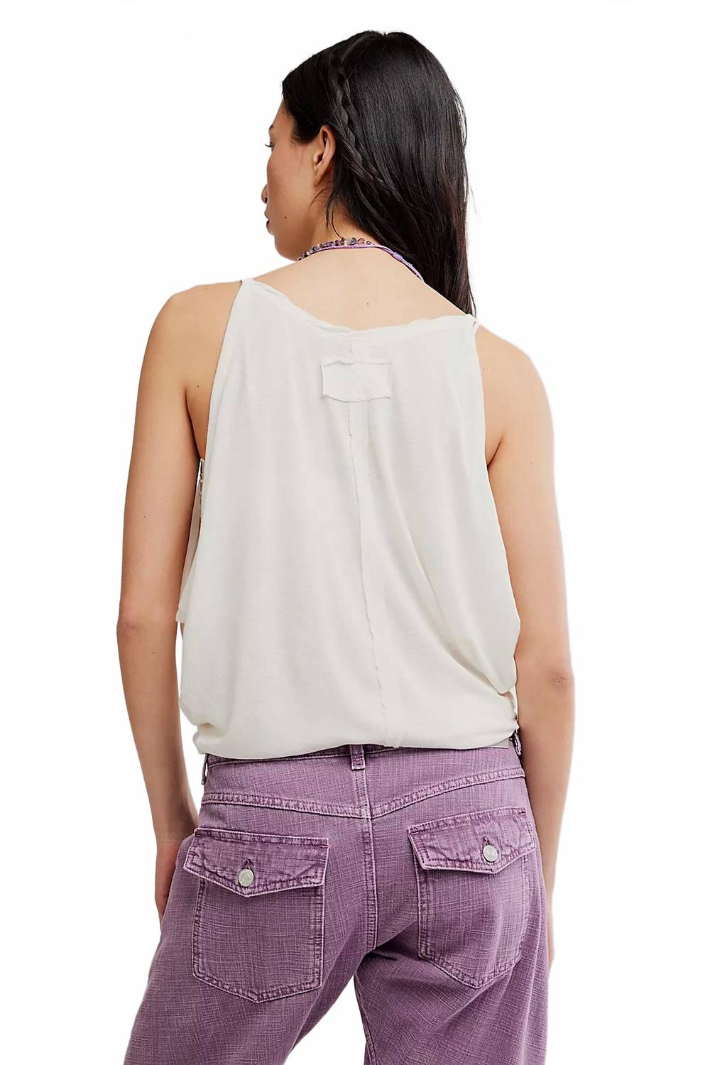 Camiseta sin mangas color marfil
