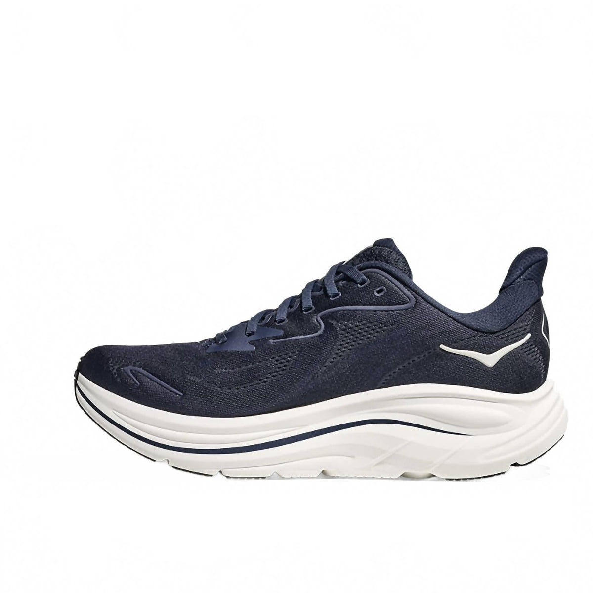 Tenis para correr de hombre color azul marino y blanco