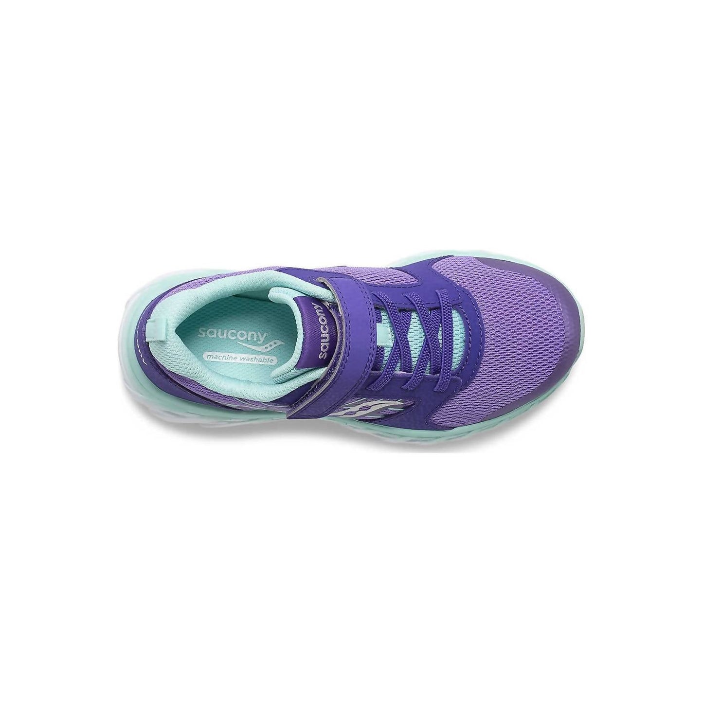 Tenis infantil color violeta y turquesa