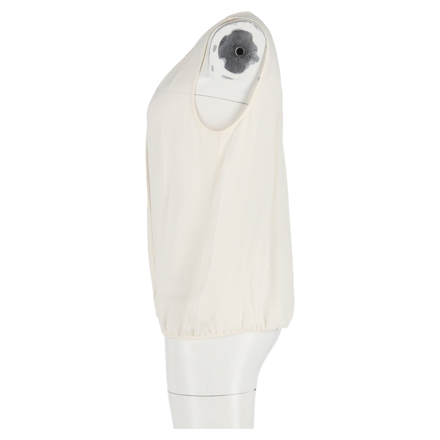 Blusa de seda sin mangas color marfil