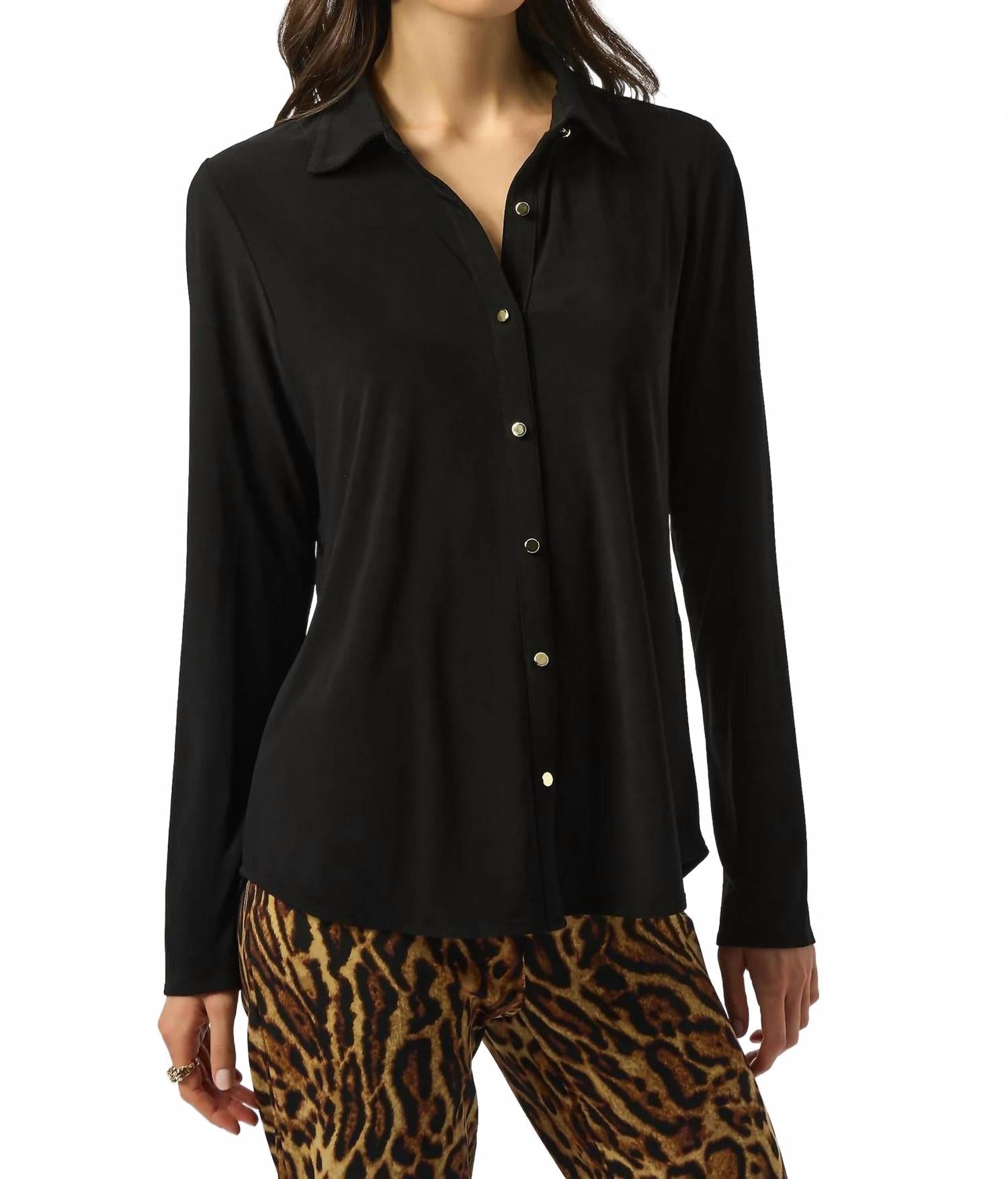 Top de manga larga color negro