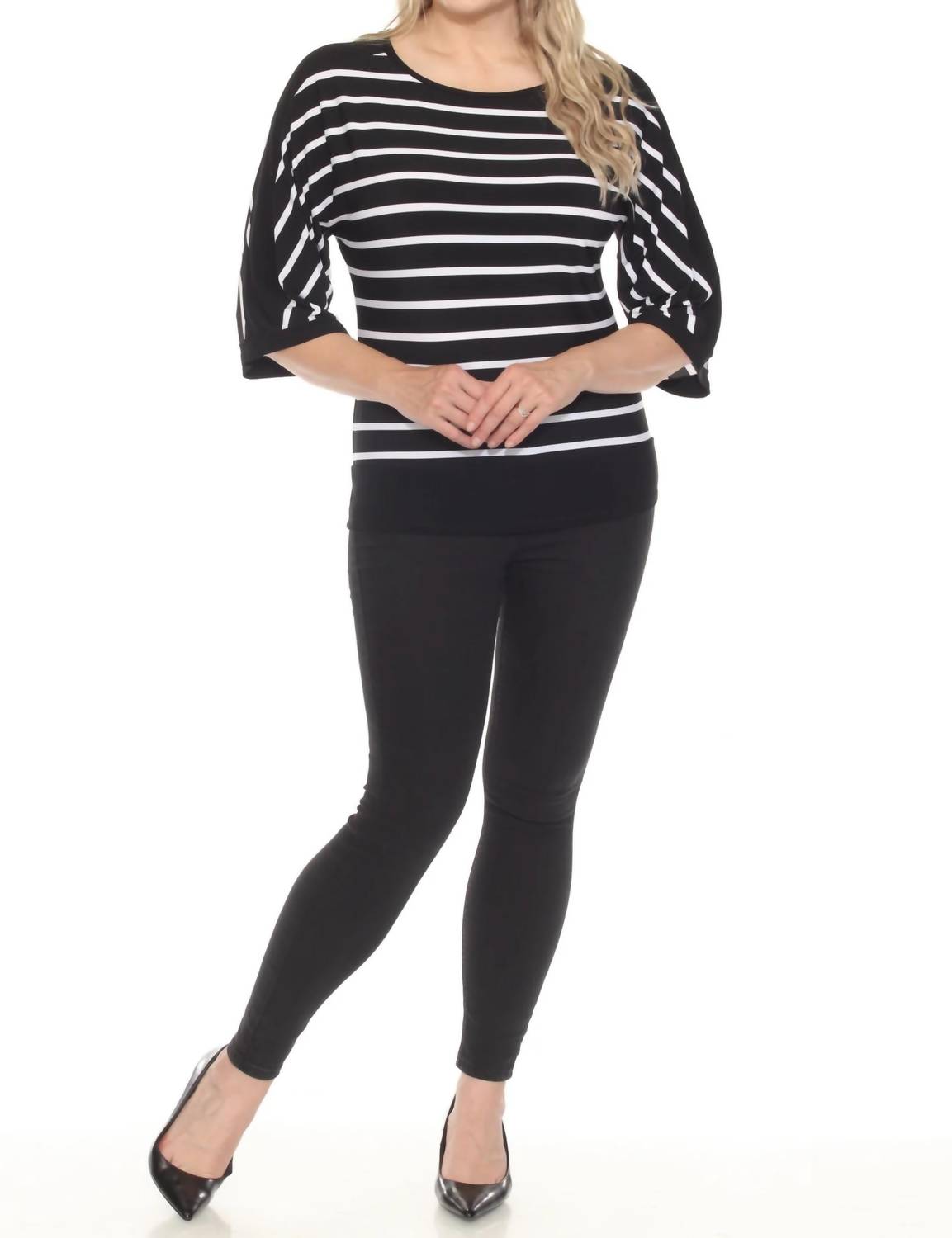 Top a rayas color negro