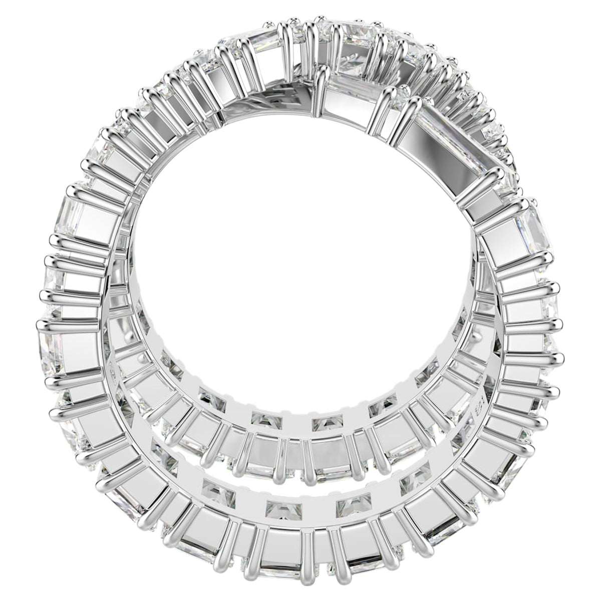 Anillo color blanco y plateado
