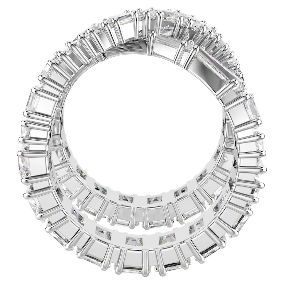 Anillo color blanco y plateado