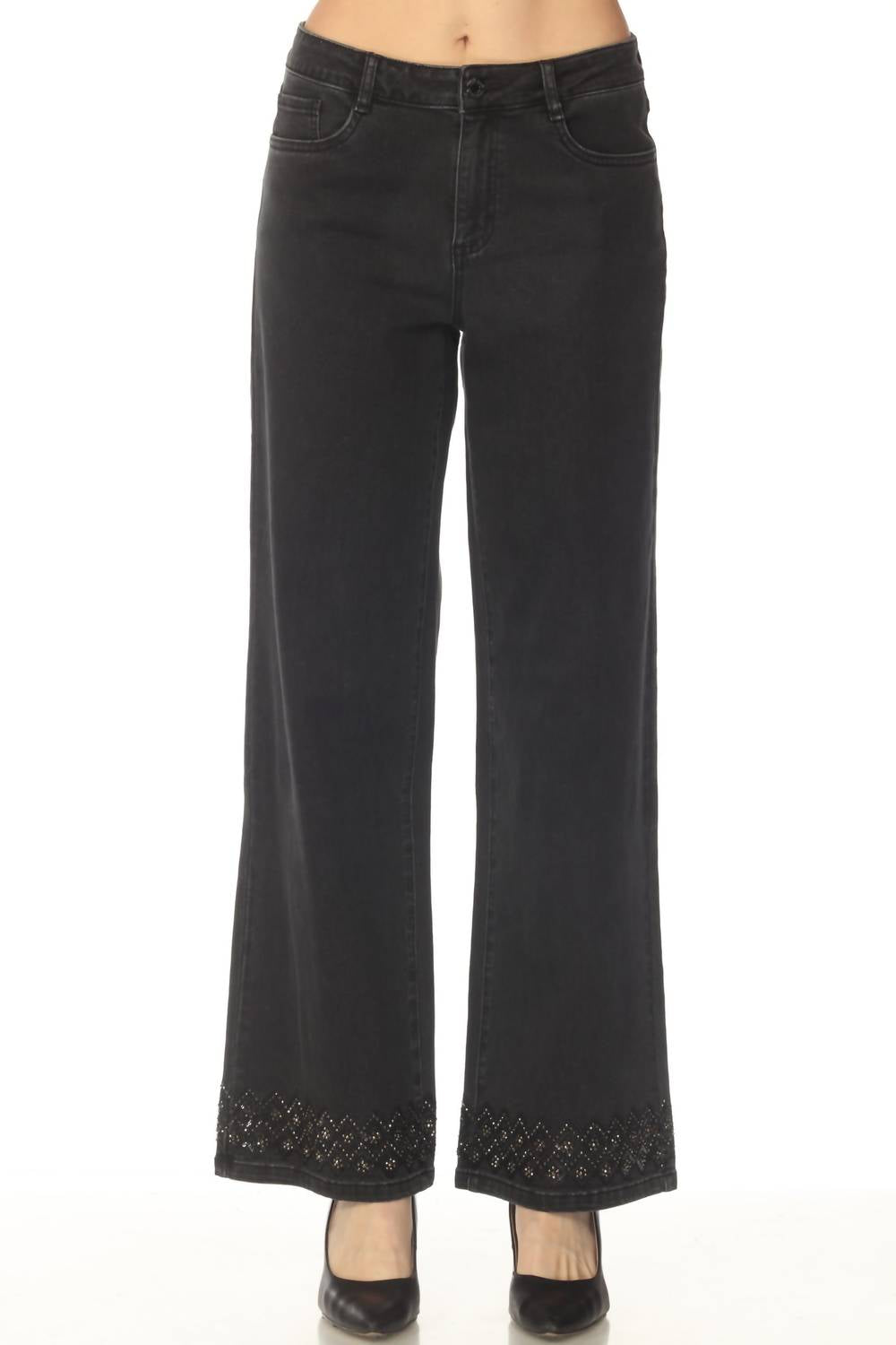 Jean de pierna ancha color gris