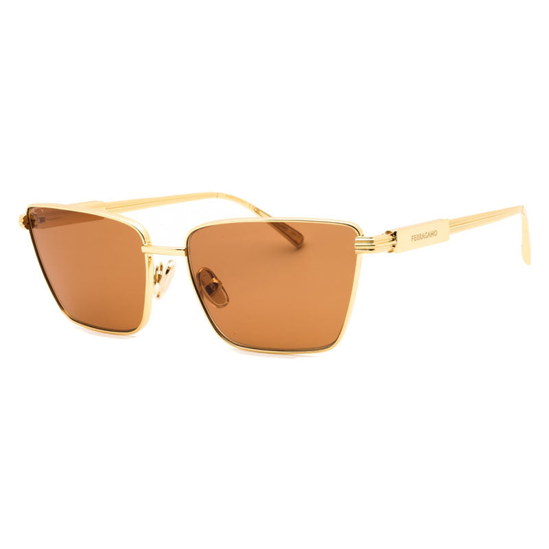 Gafas color café y dorado