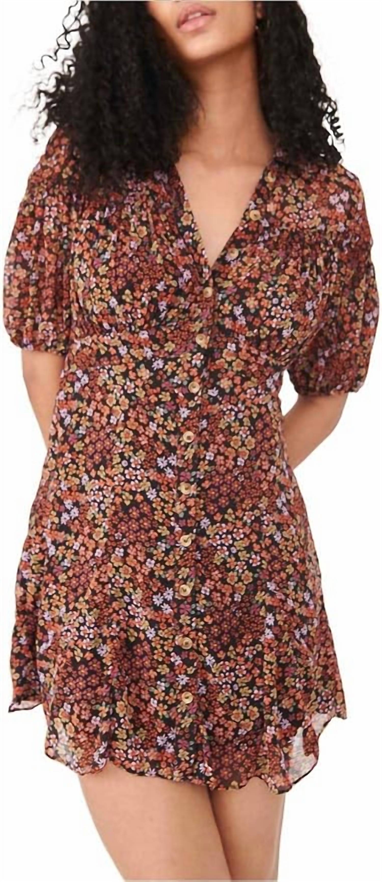 Vestido de gasa corto con estampado floral