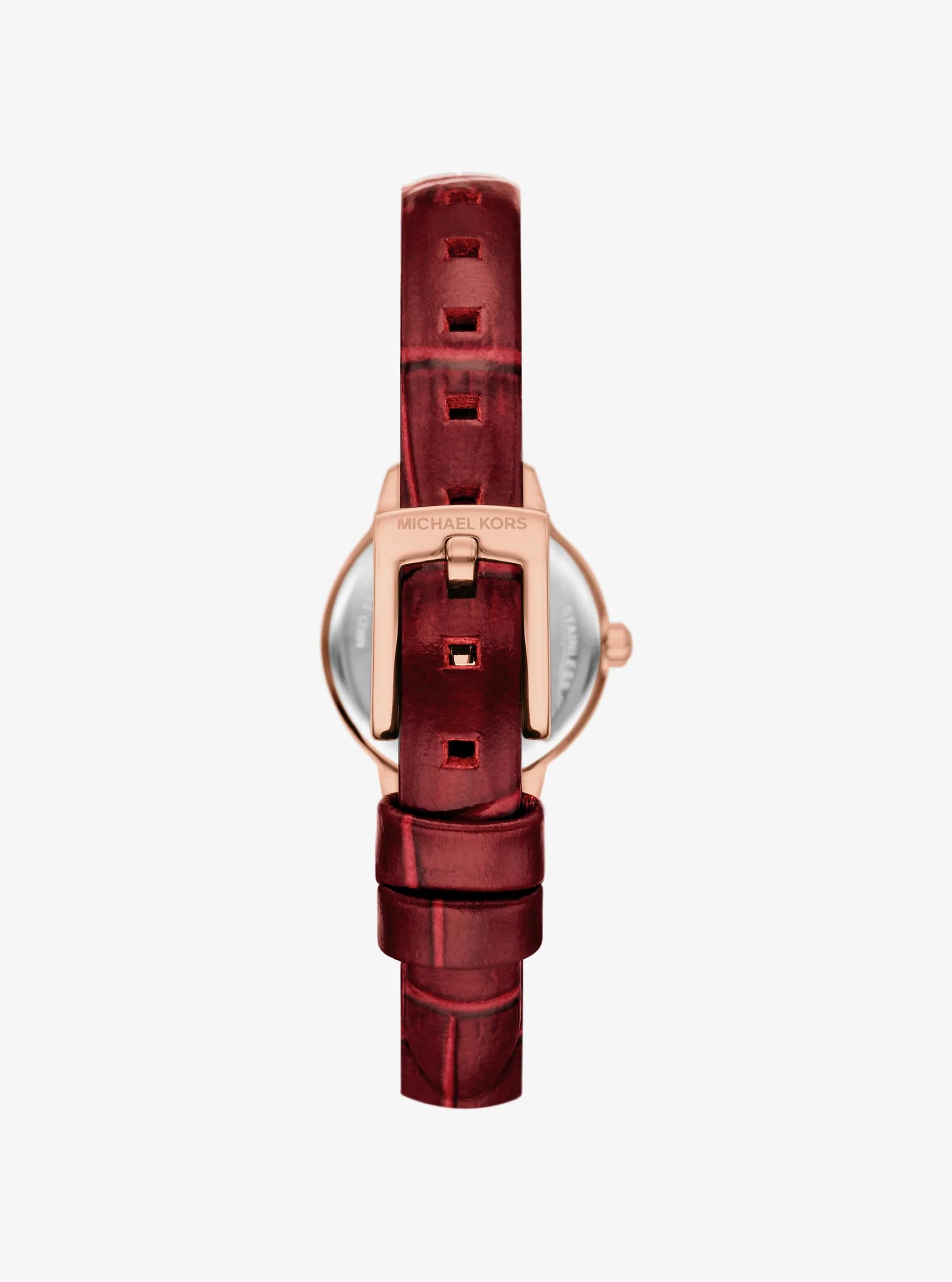 Reloj de cuero color oro rosa
