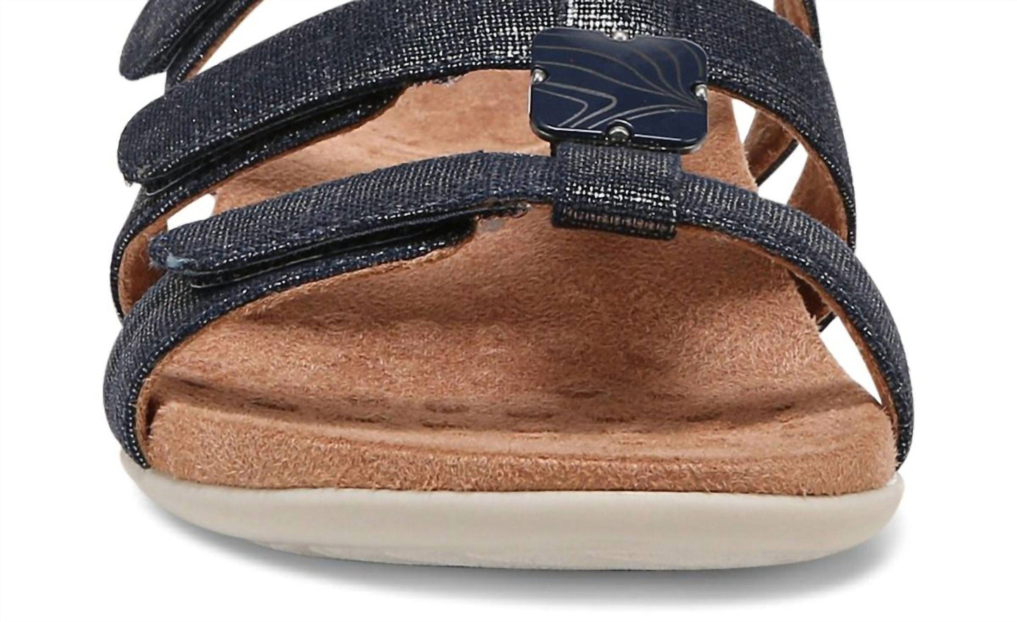 Sandalias de mujer de lino color azul marino