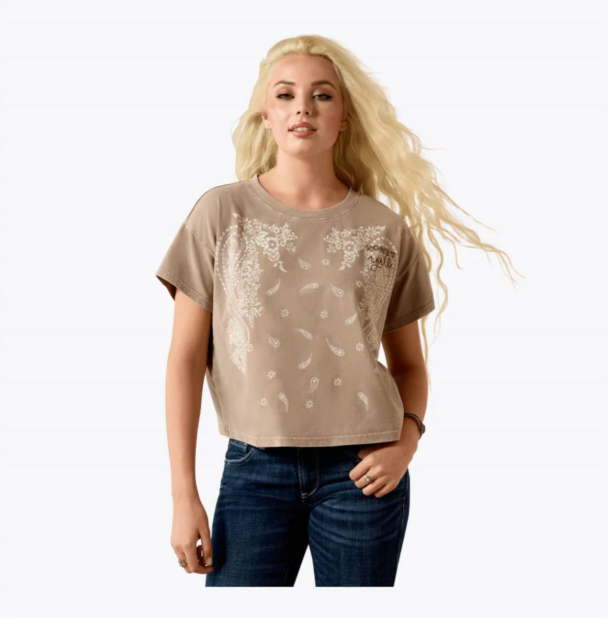 Camiseta color gris y taupe