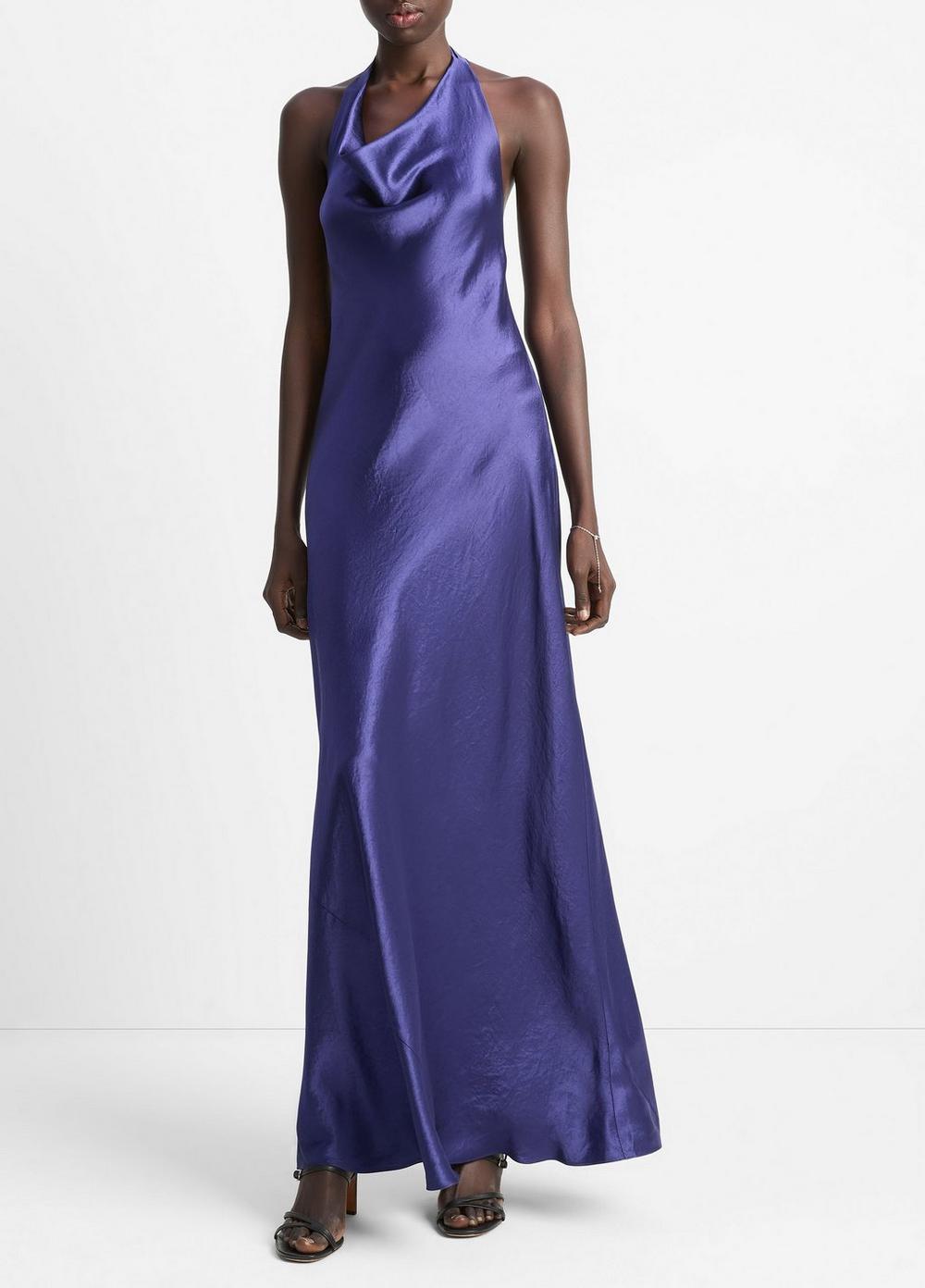 Vestido de satén largo