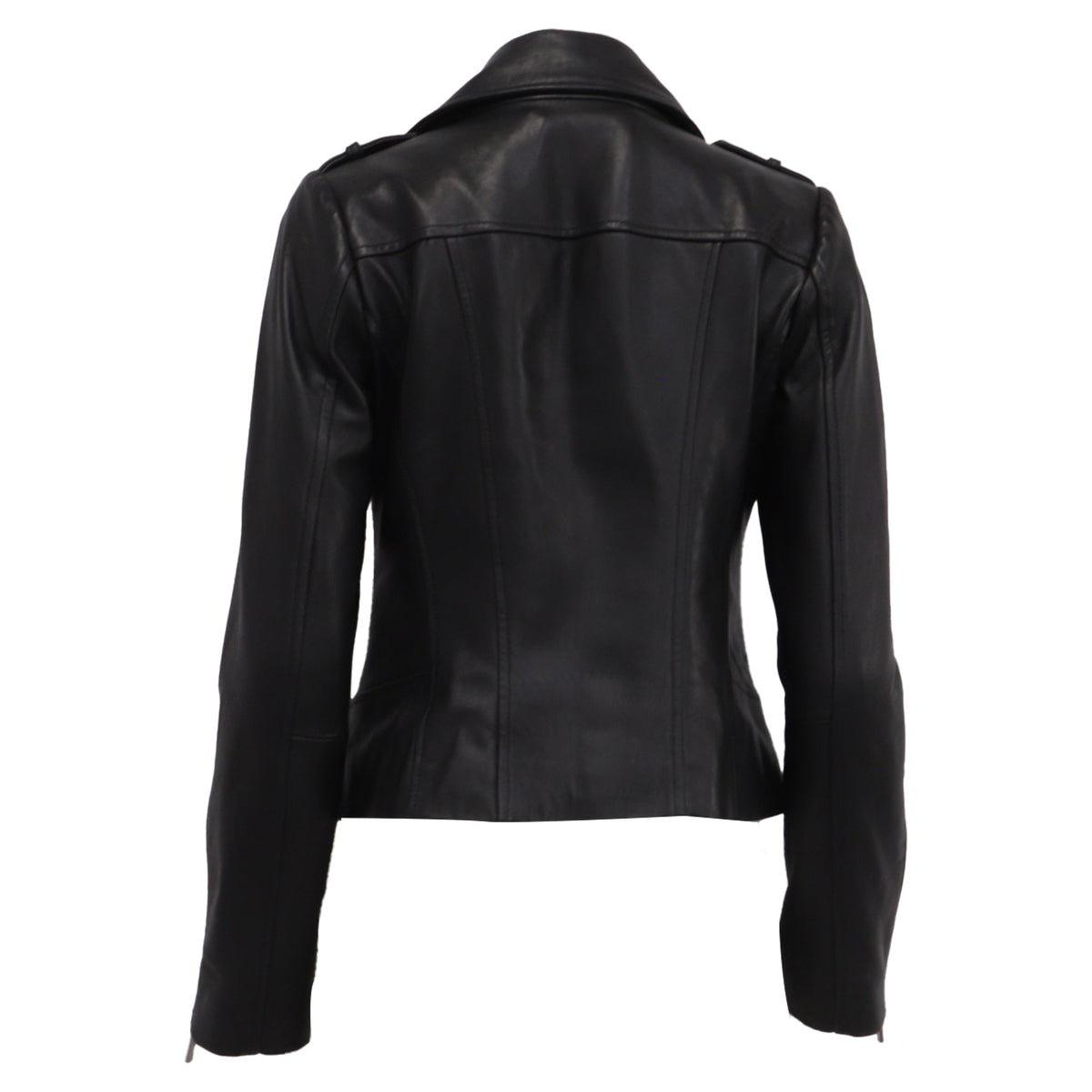 Chaqueta de cuero color negro