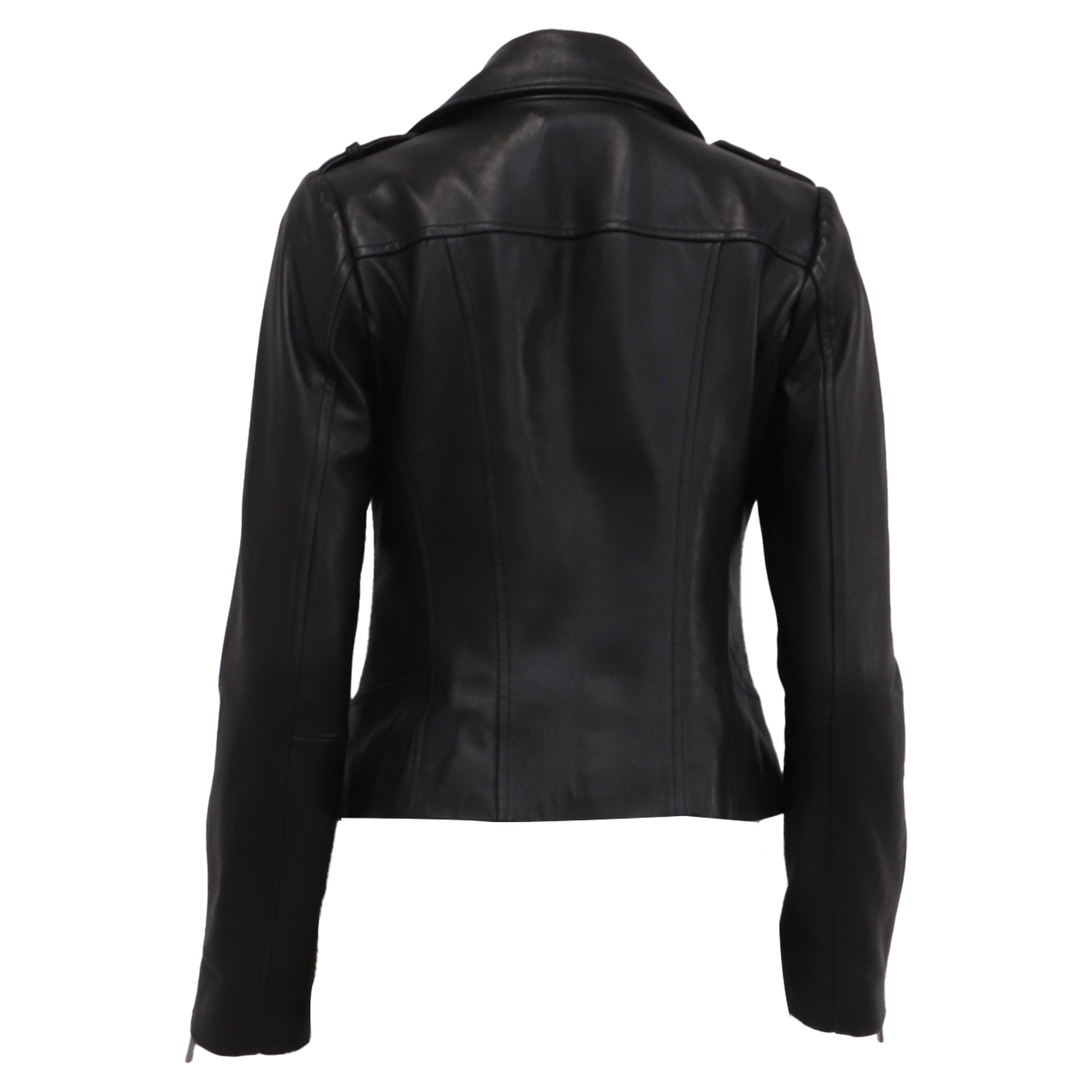 Chaqueta de cuero color negro