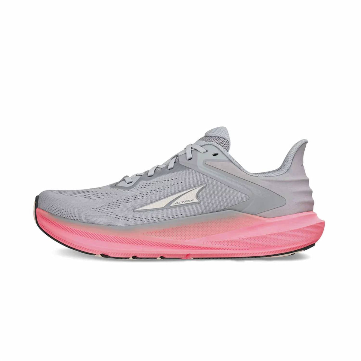 Tenis para correr de mujer color gris y rosado