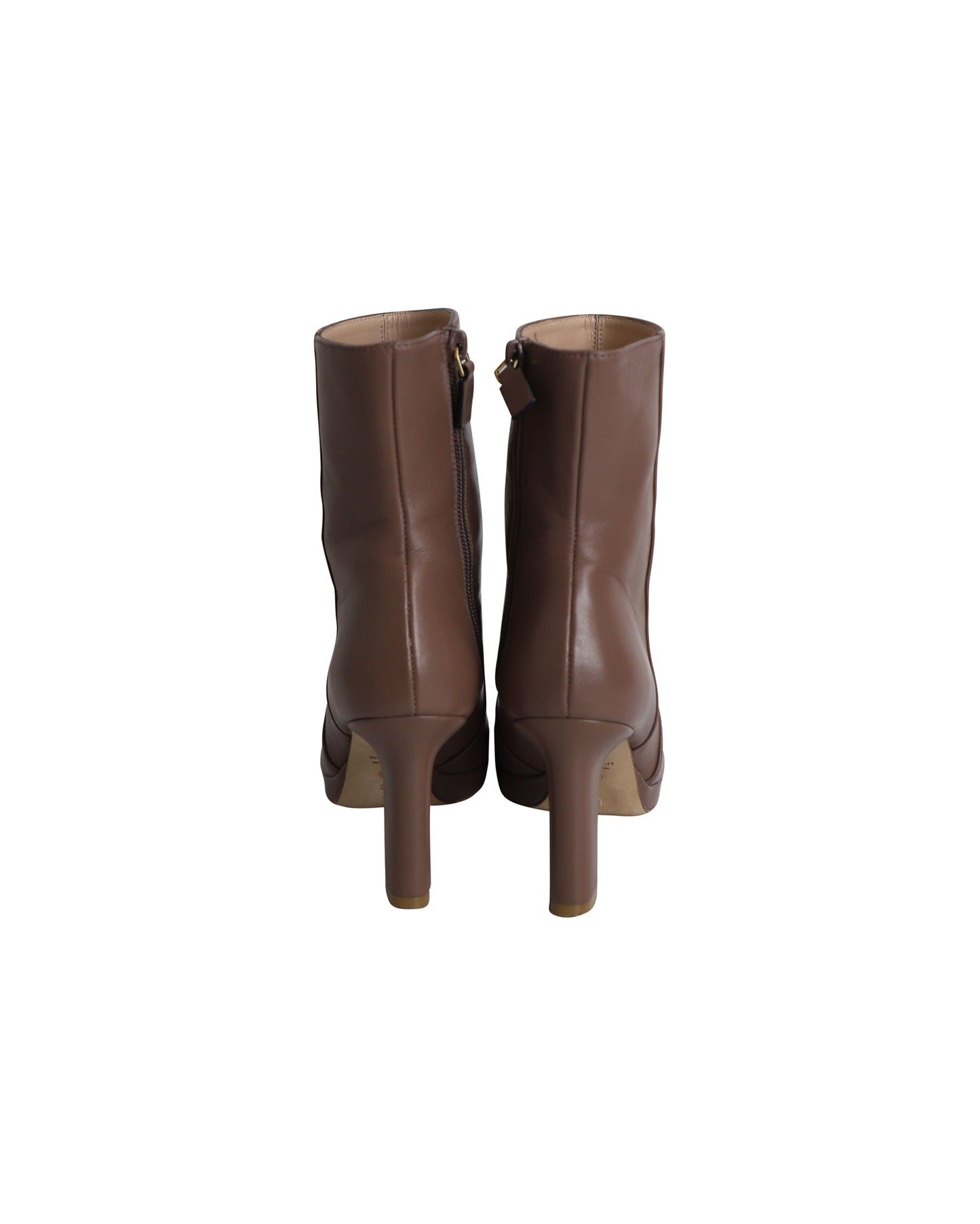 Botines de cuero con plataforma color café