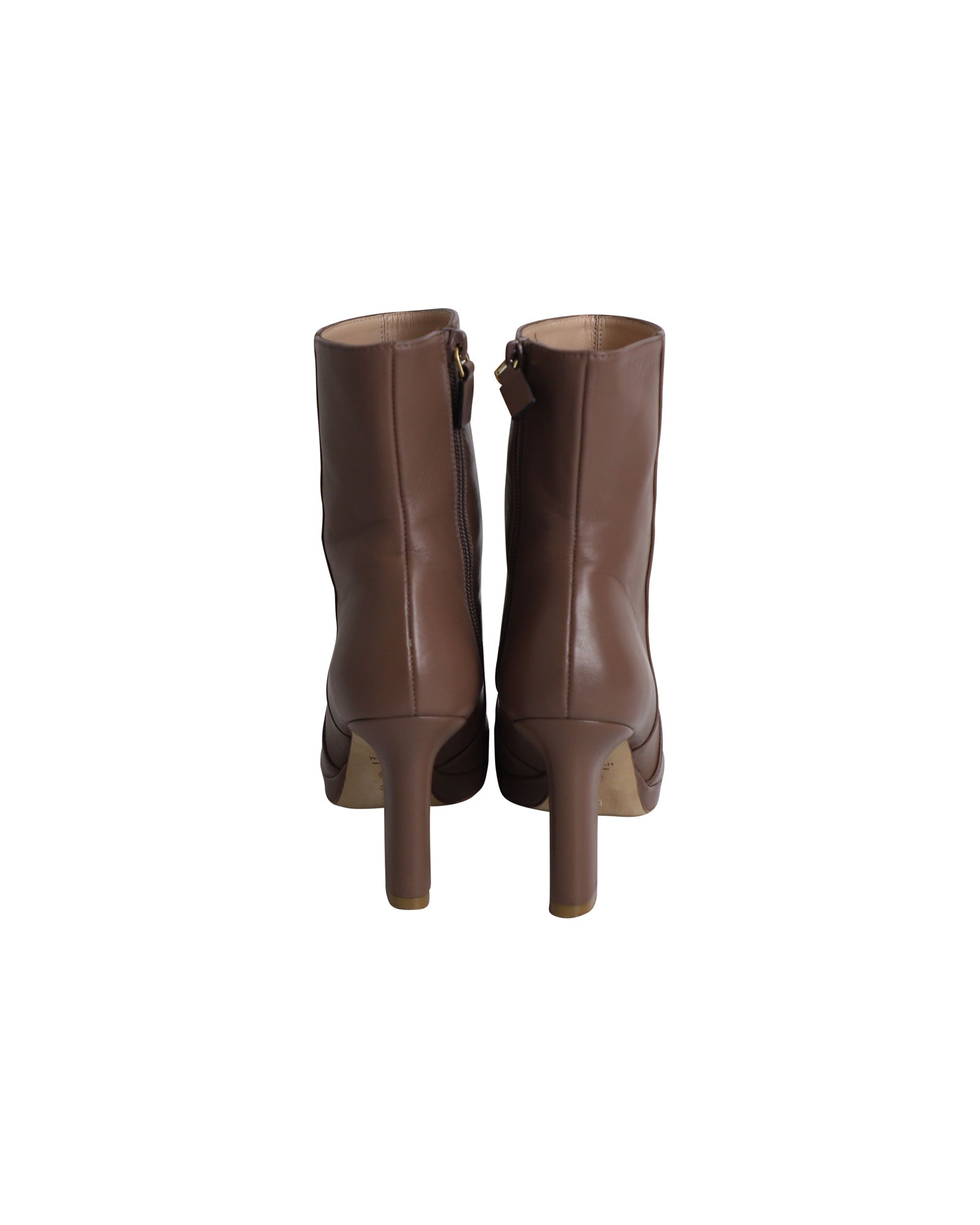 Botines de cuero con plataforma color café