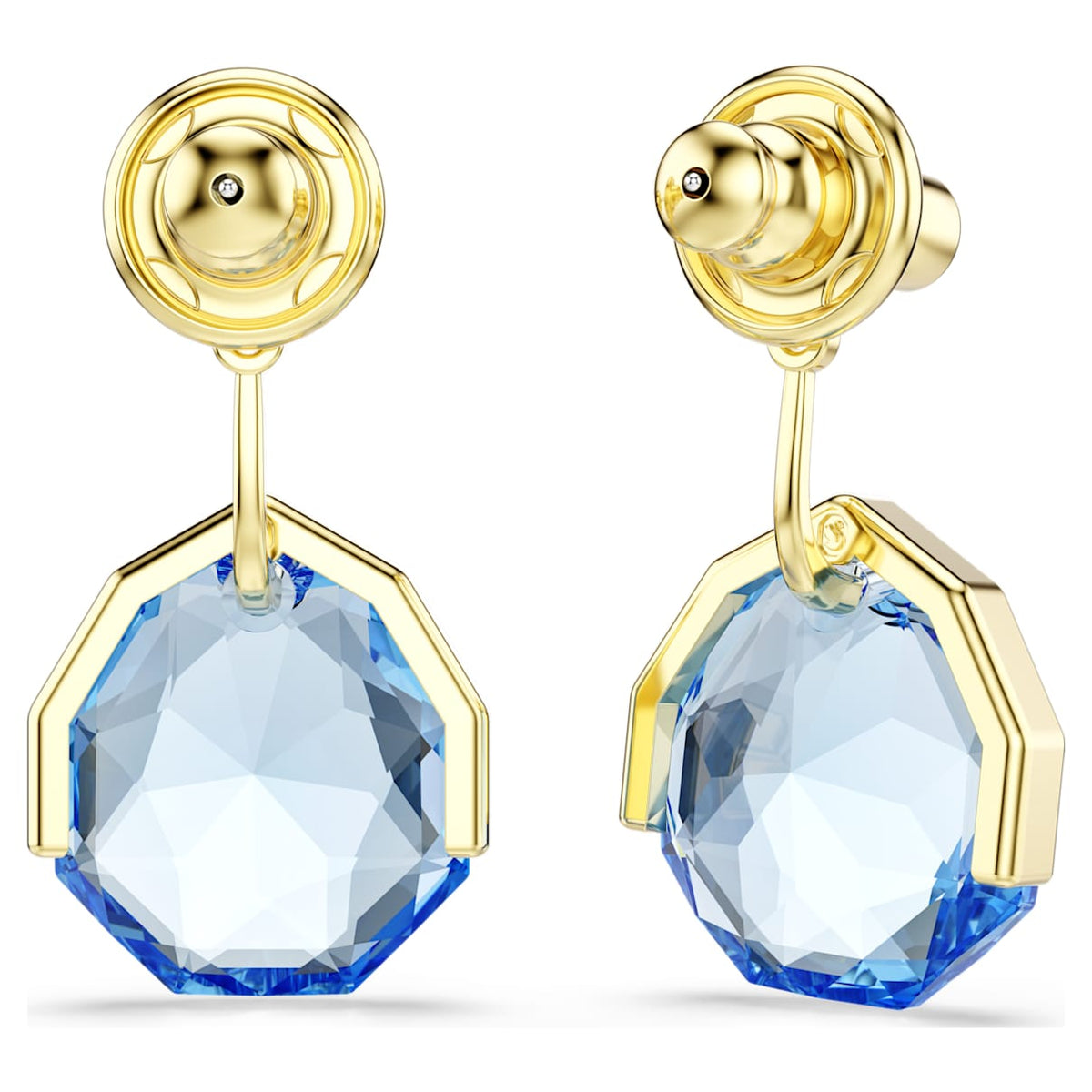 Aretes color azul y dorado