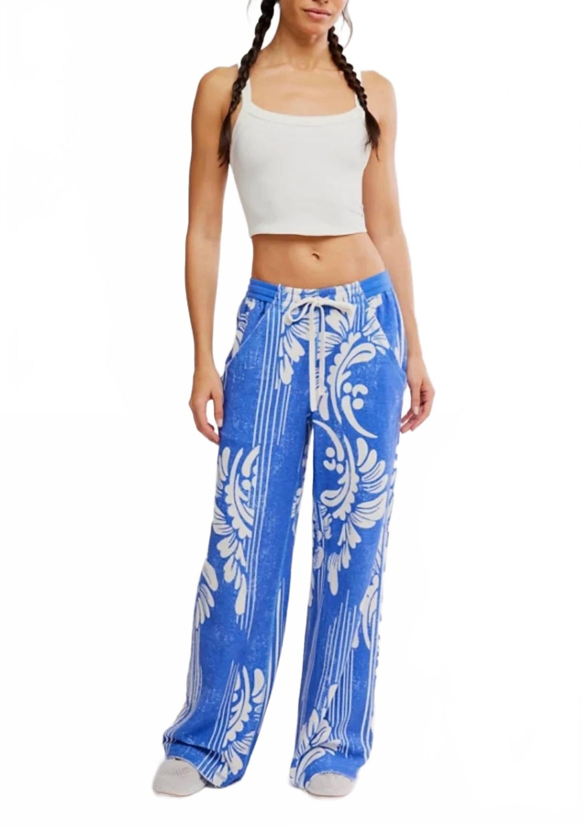 Pantalón de pierna ancha color azul