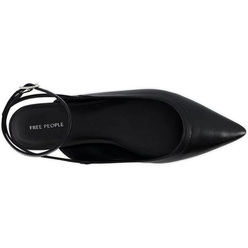 Zapatos planos de mujer de cuero color negro