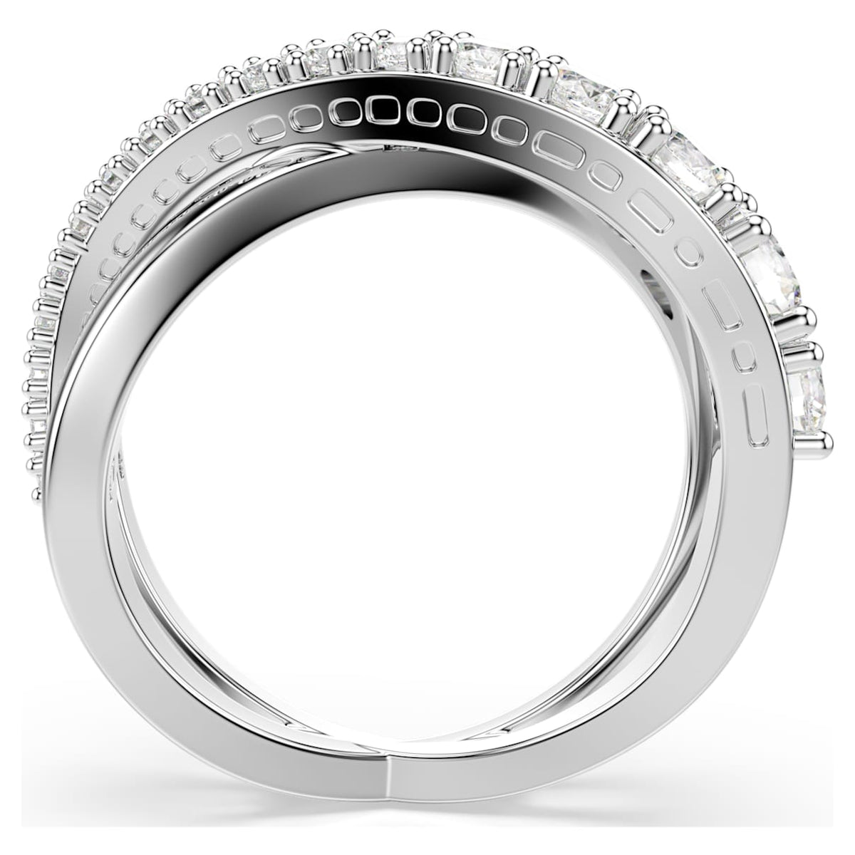Anillo color blanco y plateado