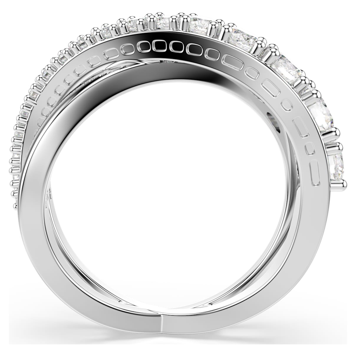 Anillo color blanco y plateado