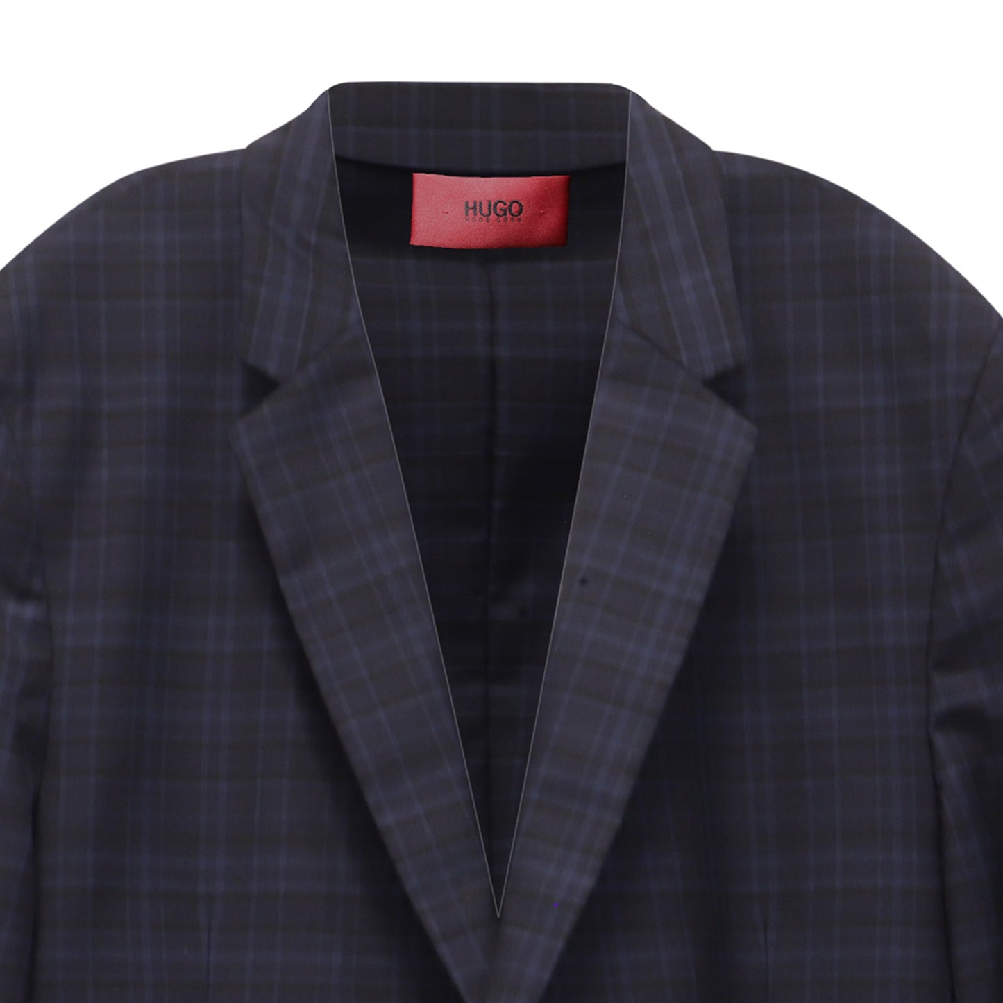 Blazer de lana a cuadros color azul marino