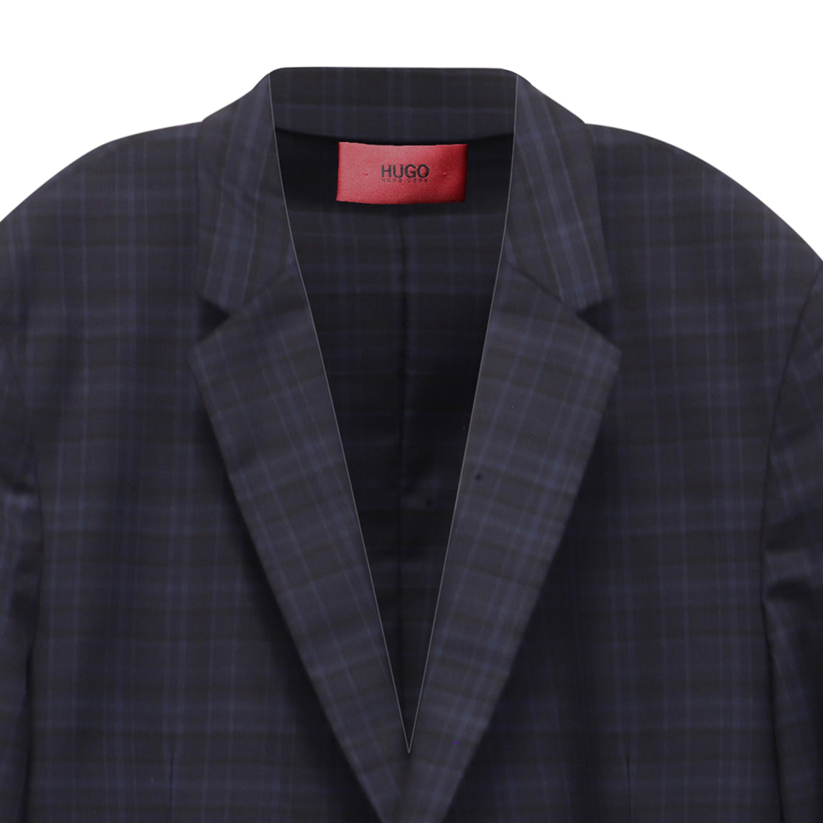Blazer de lana a cuadros color azul marino