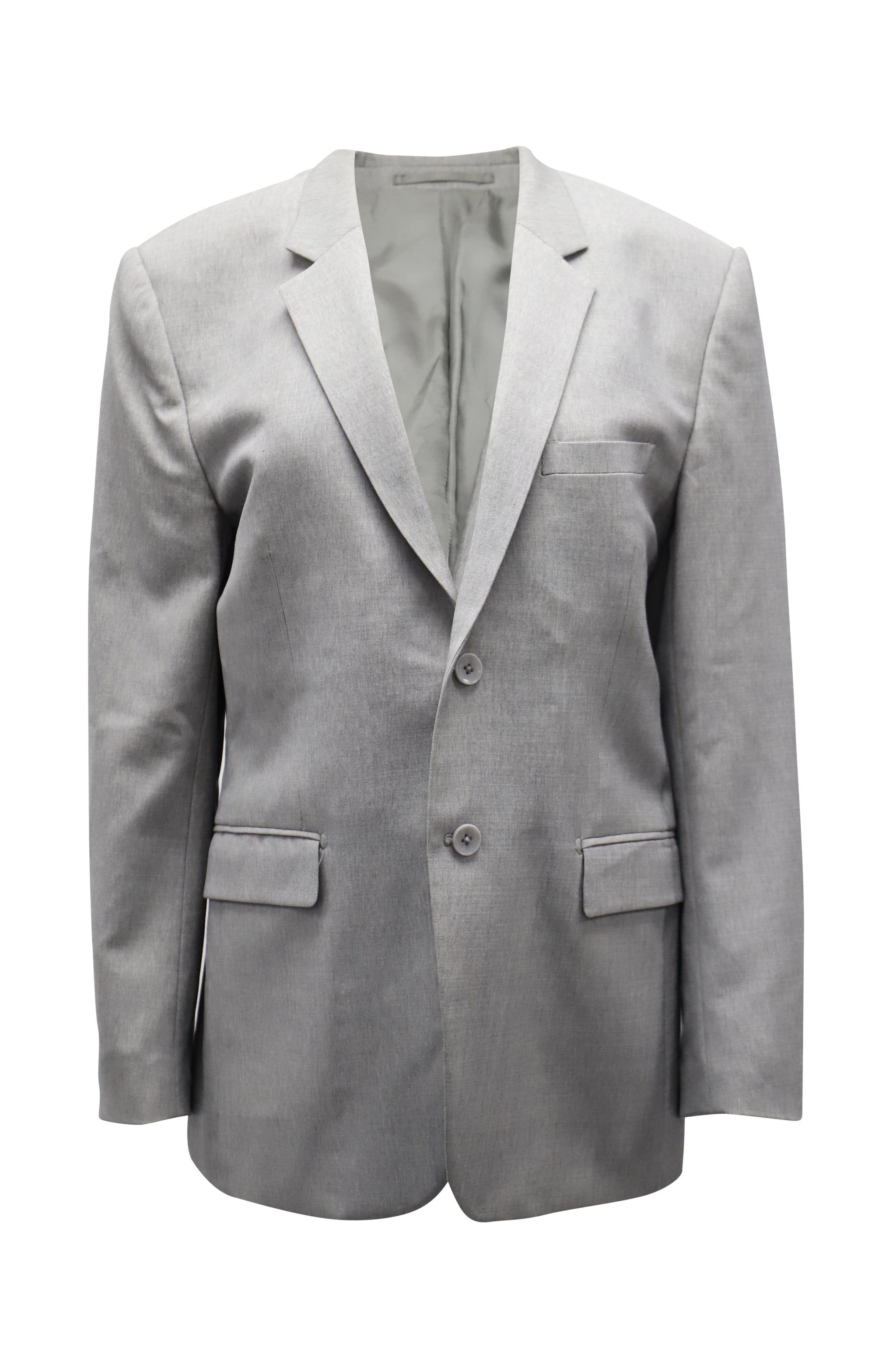 Blazer de lana de corte ajustado color gris