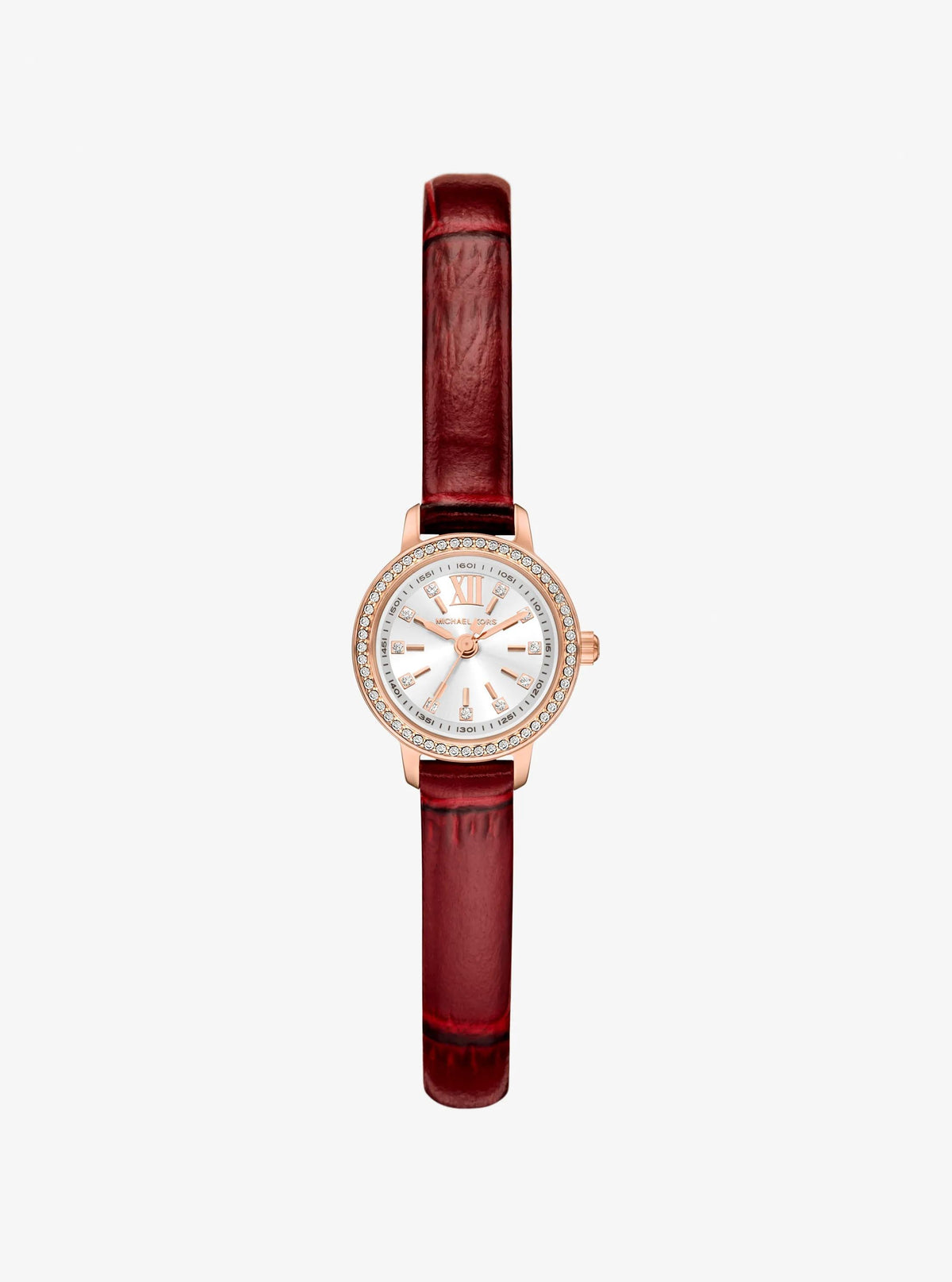 Reloj de cuero color oro rosa