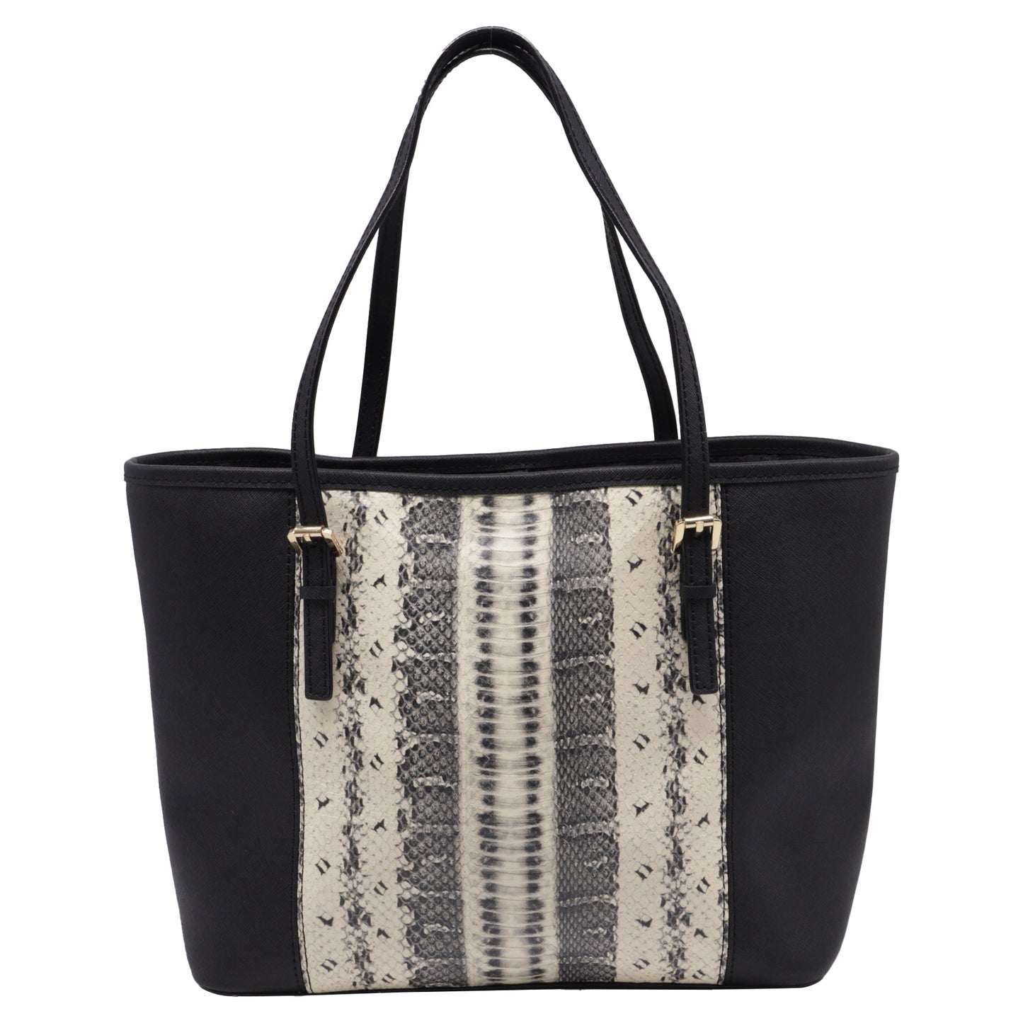Bolso tote de cuero color negro