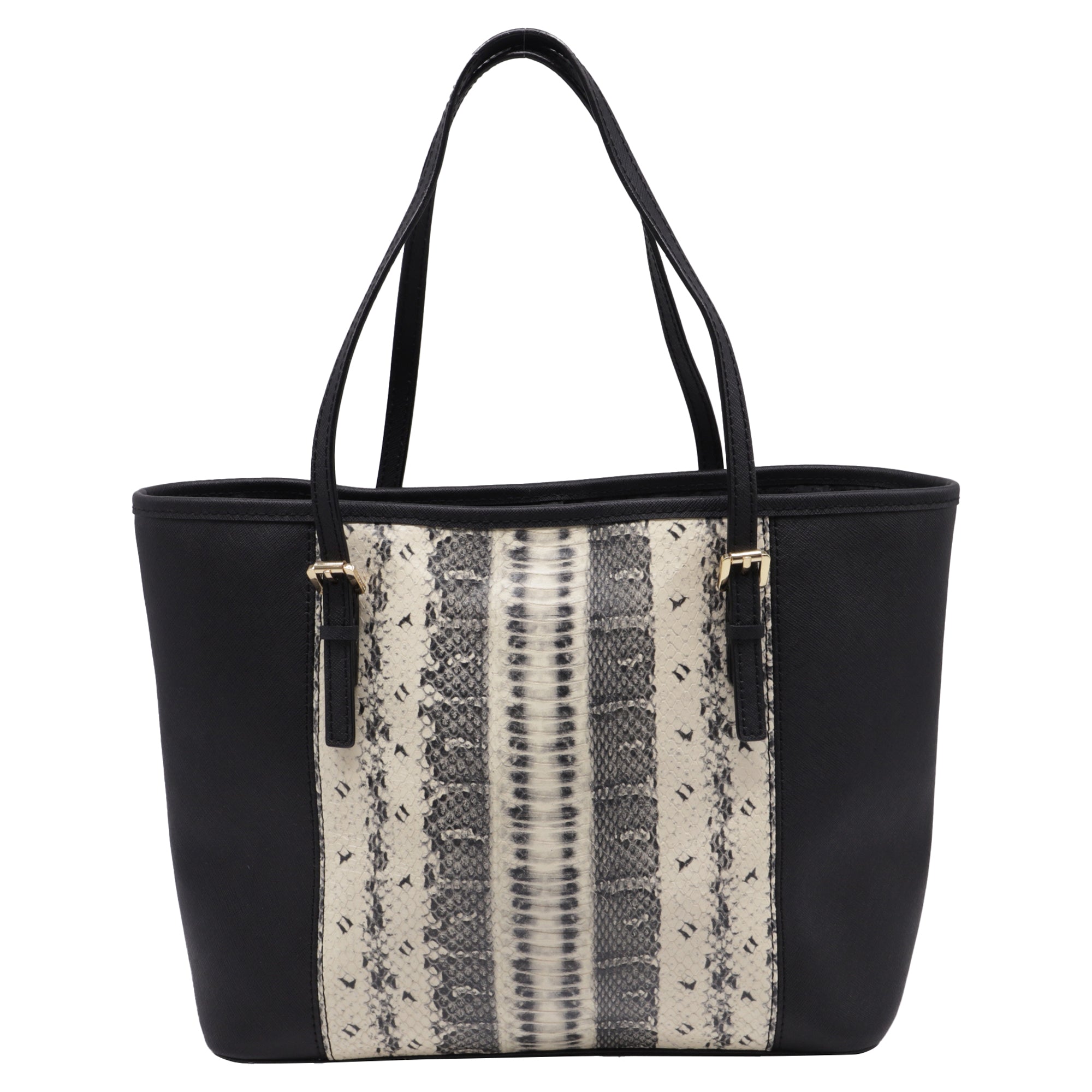 Bolso tote de cuero color negro