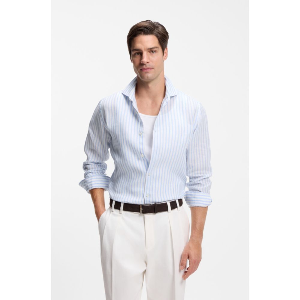Camisa de lino a rayas