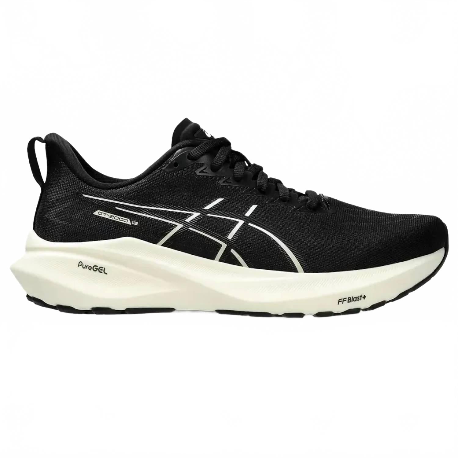 Tenis para correr de mujer color negro y blanco