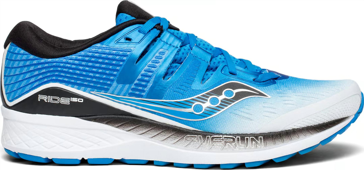 Tenis para correr de hombre color negro y blanco y azul