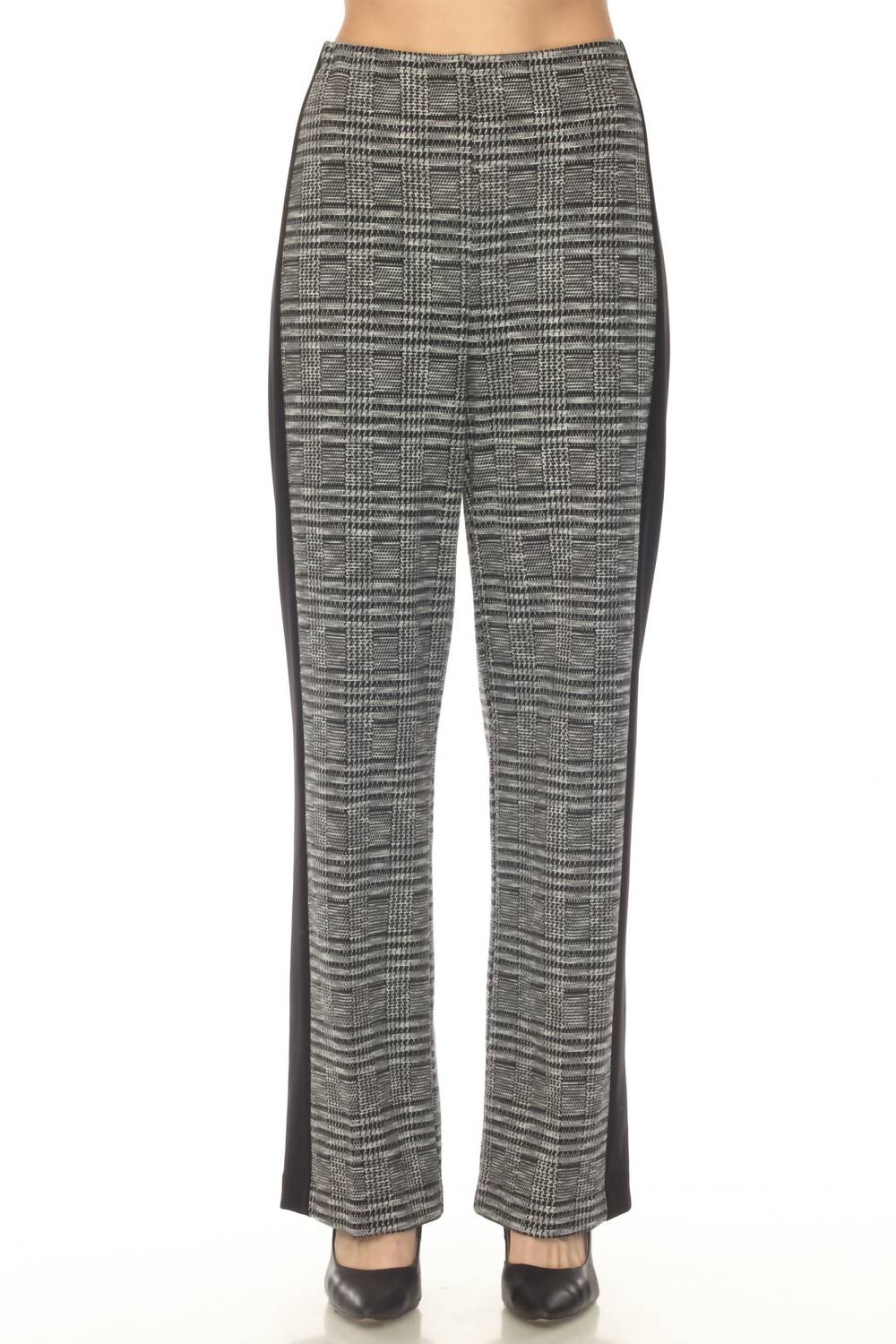 Pantalón de pierna ancha a cuadros color negro y blanco