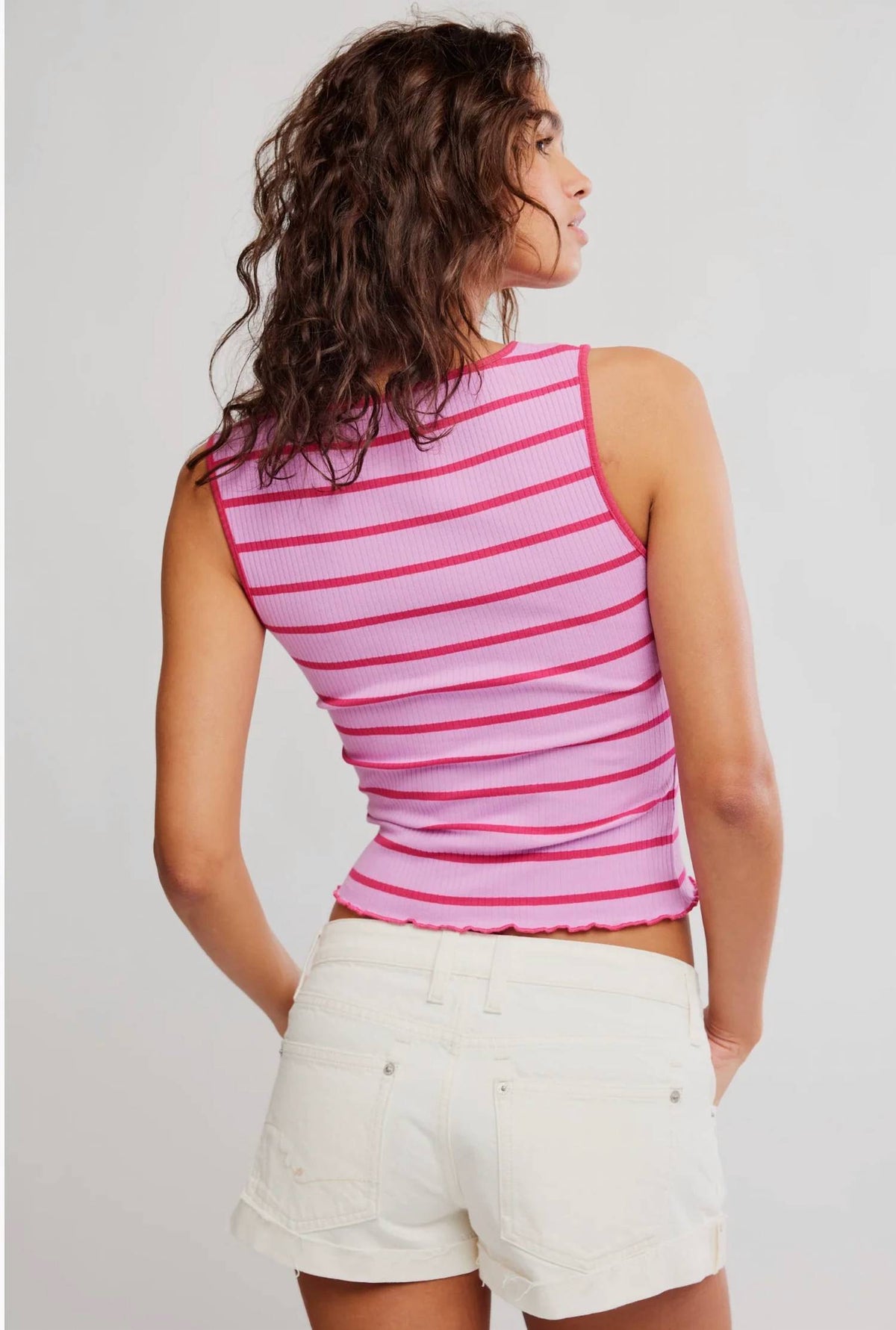 Camiseta sin mangas a rayas