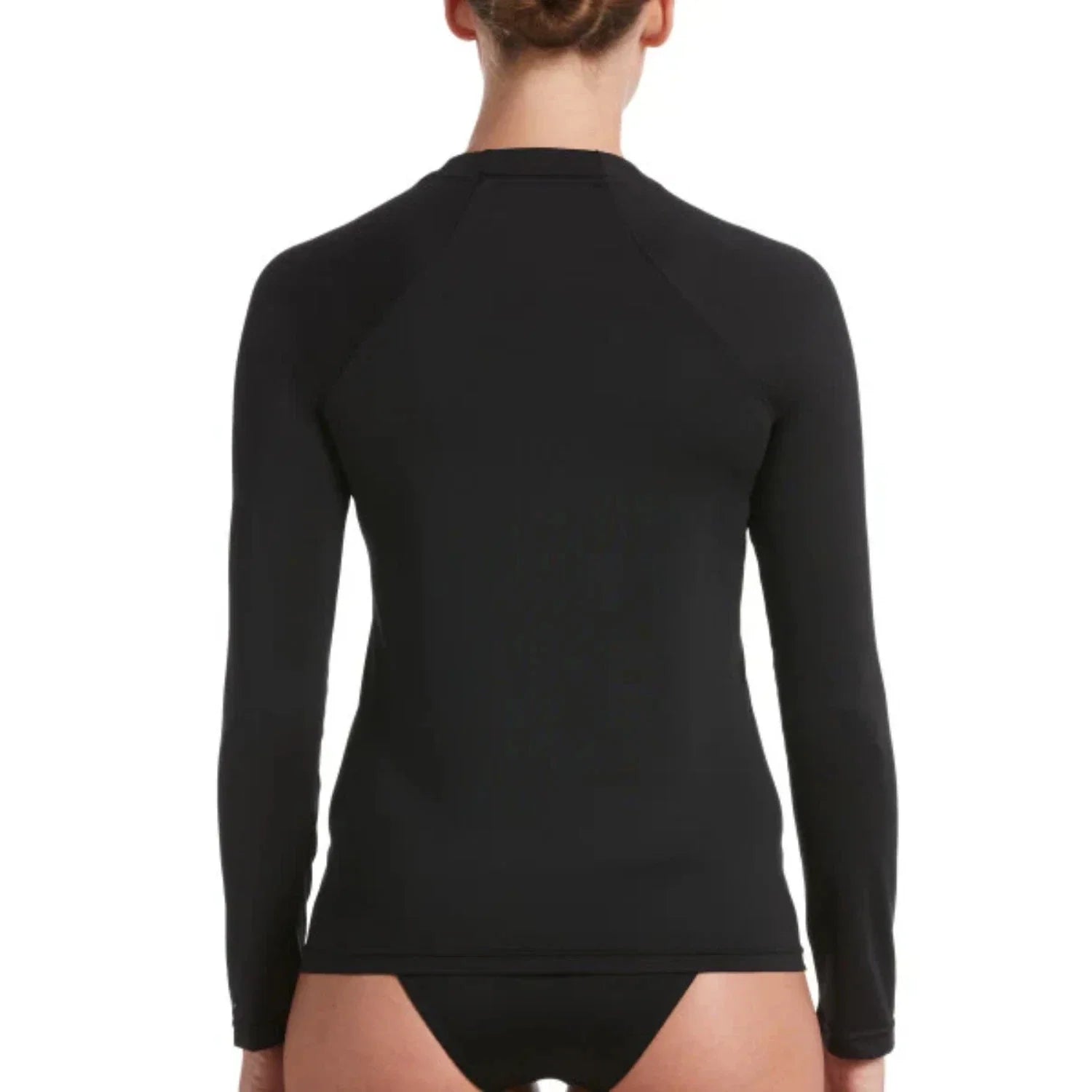 Vestido de baño de mujer de manga larga color negro