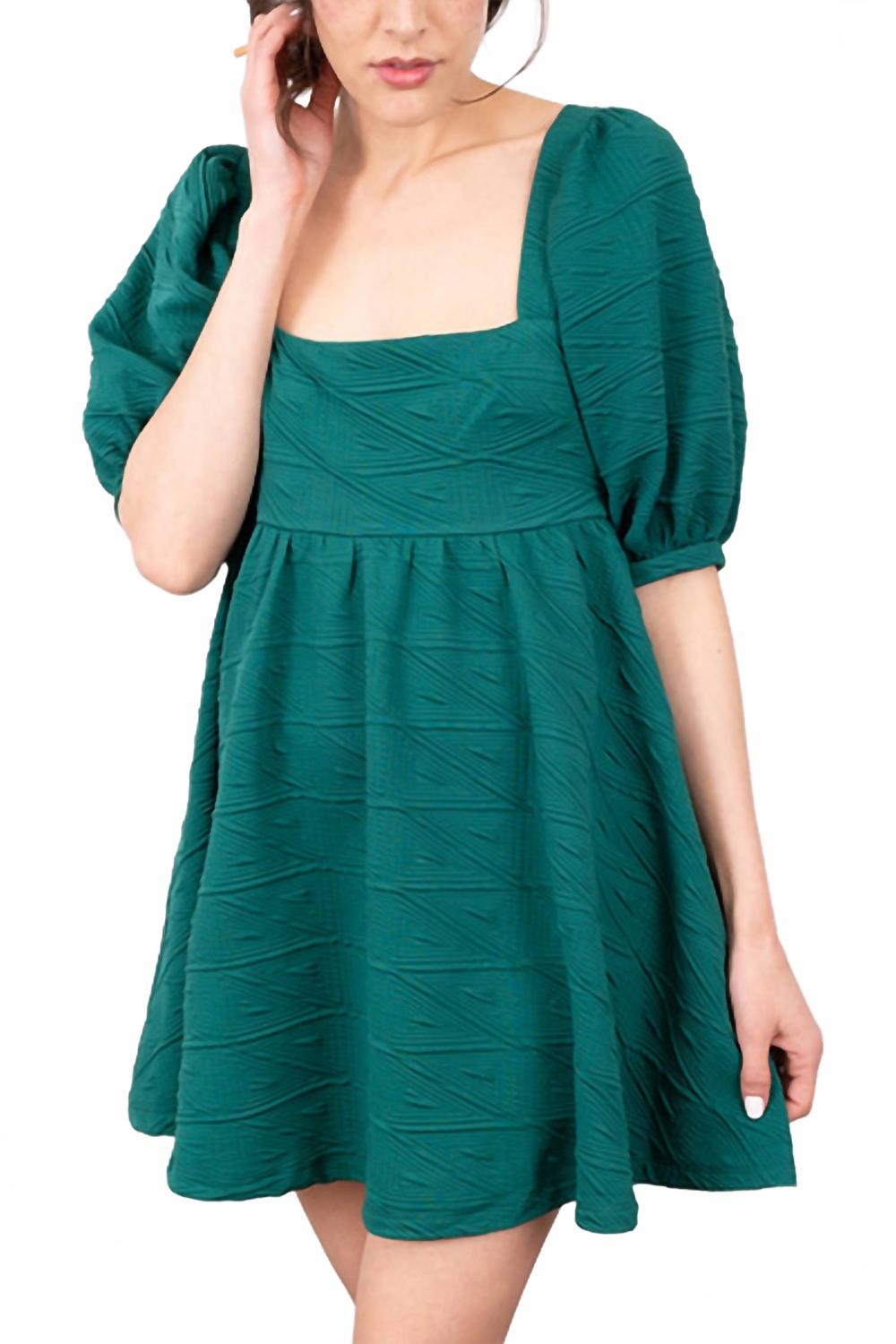 Vestido corto color verde y violeta
