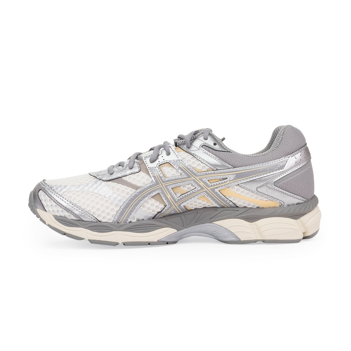 Tenis color gris y crema