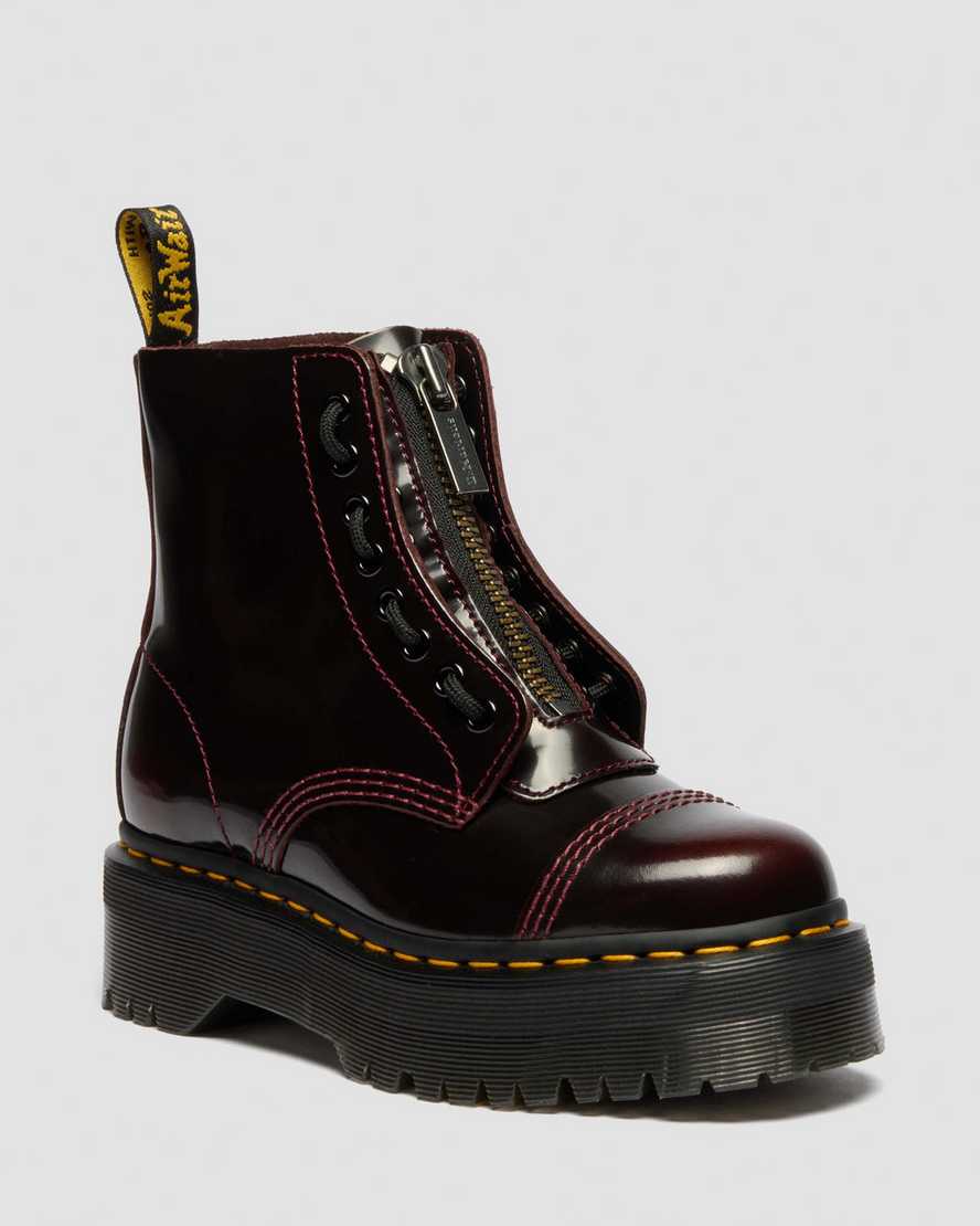 Botas de mujer de cuero con plataforma