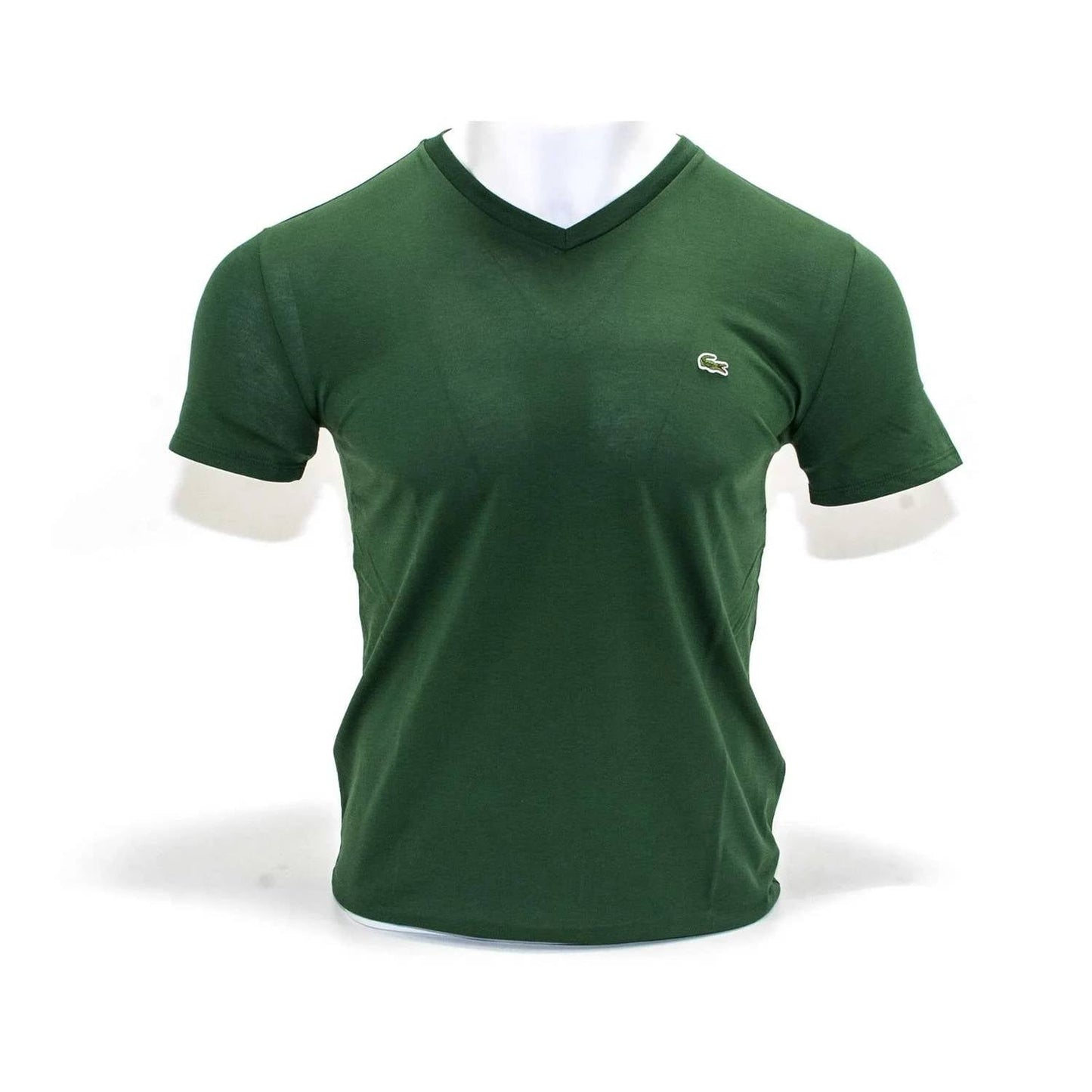 Camiseta de hombre de manga corta con cuello en V color verde