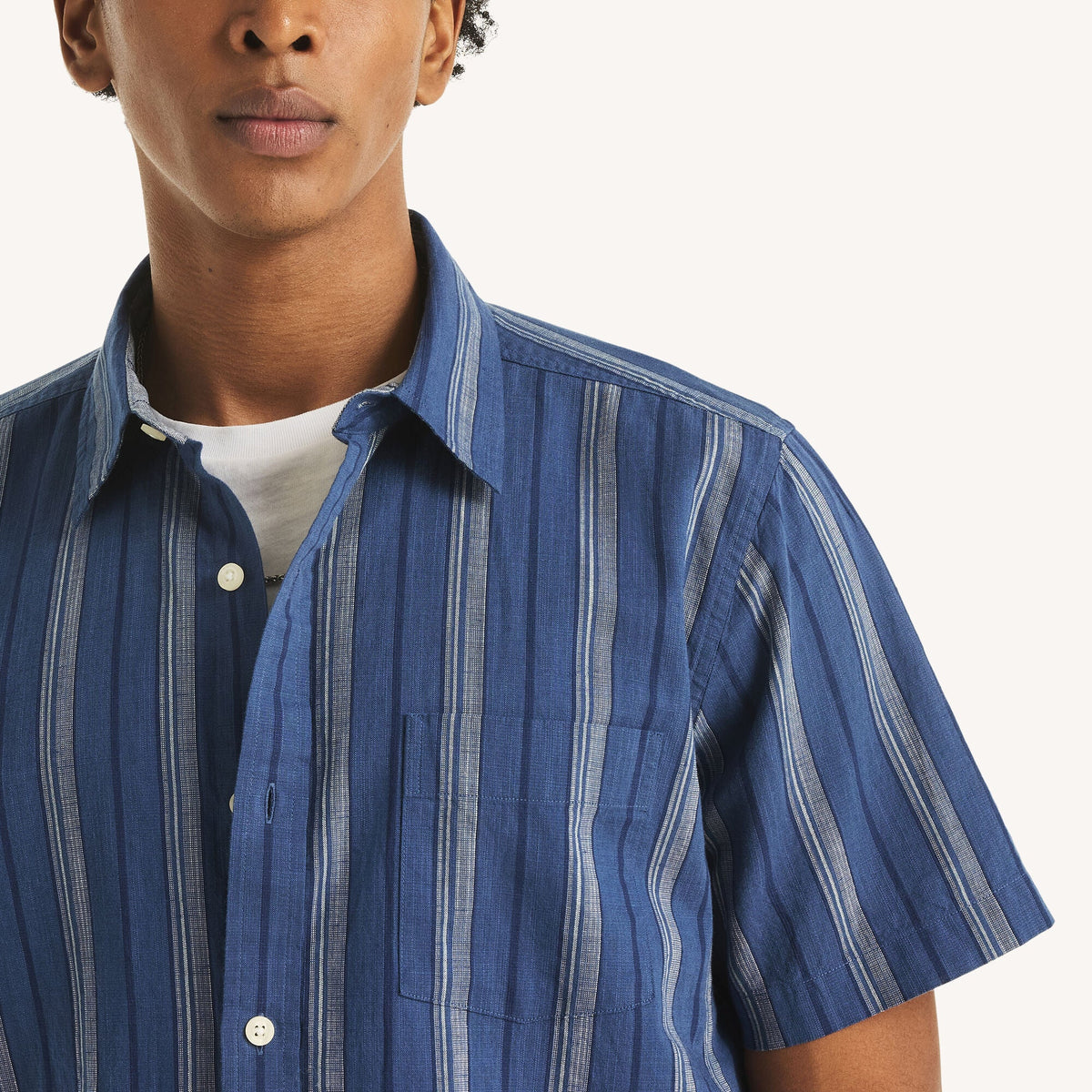 Camisa de hombre de manga corta a rayas