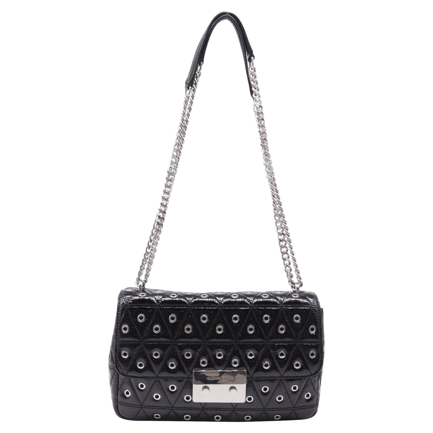 Bolso de hombro de cuero color negro