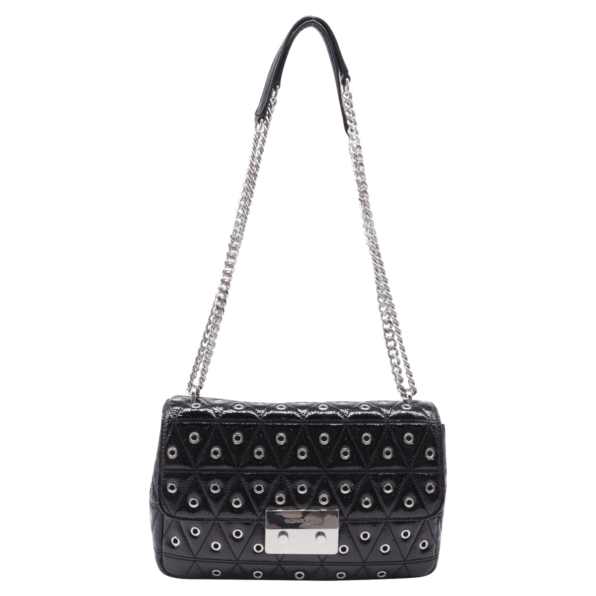 Bolso de hombro de cuero color negro