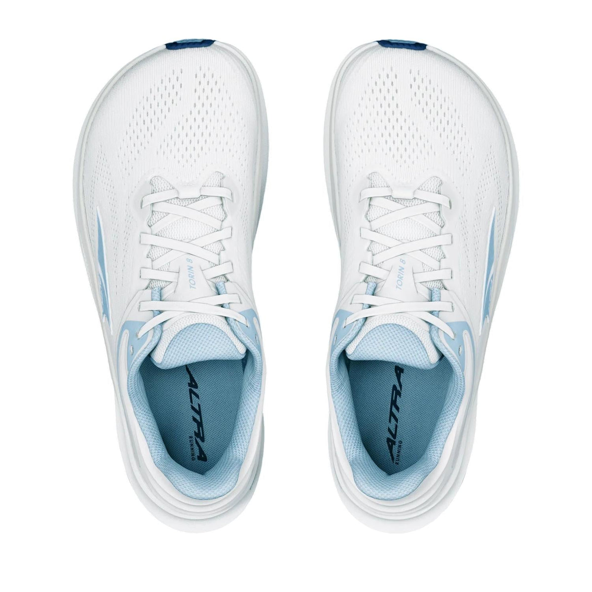 Tenis para correr de mujer color azul claro y blanco