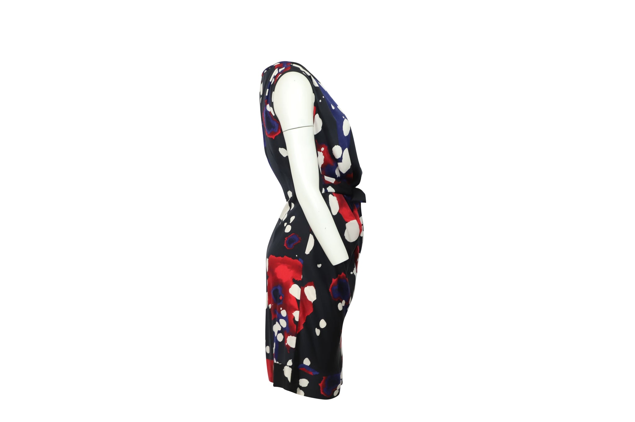 Vestido de seda con estampado multicolor