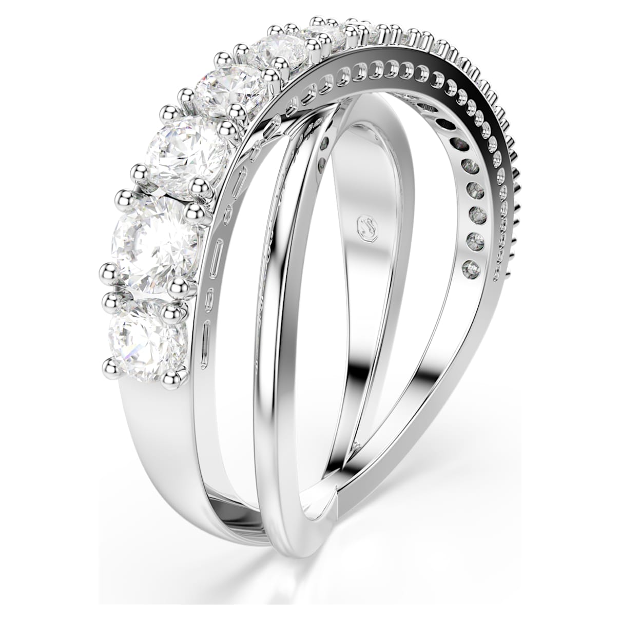 Anillo color blanco y plateado