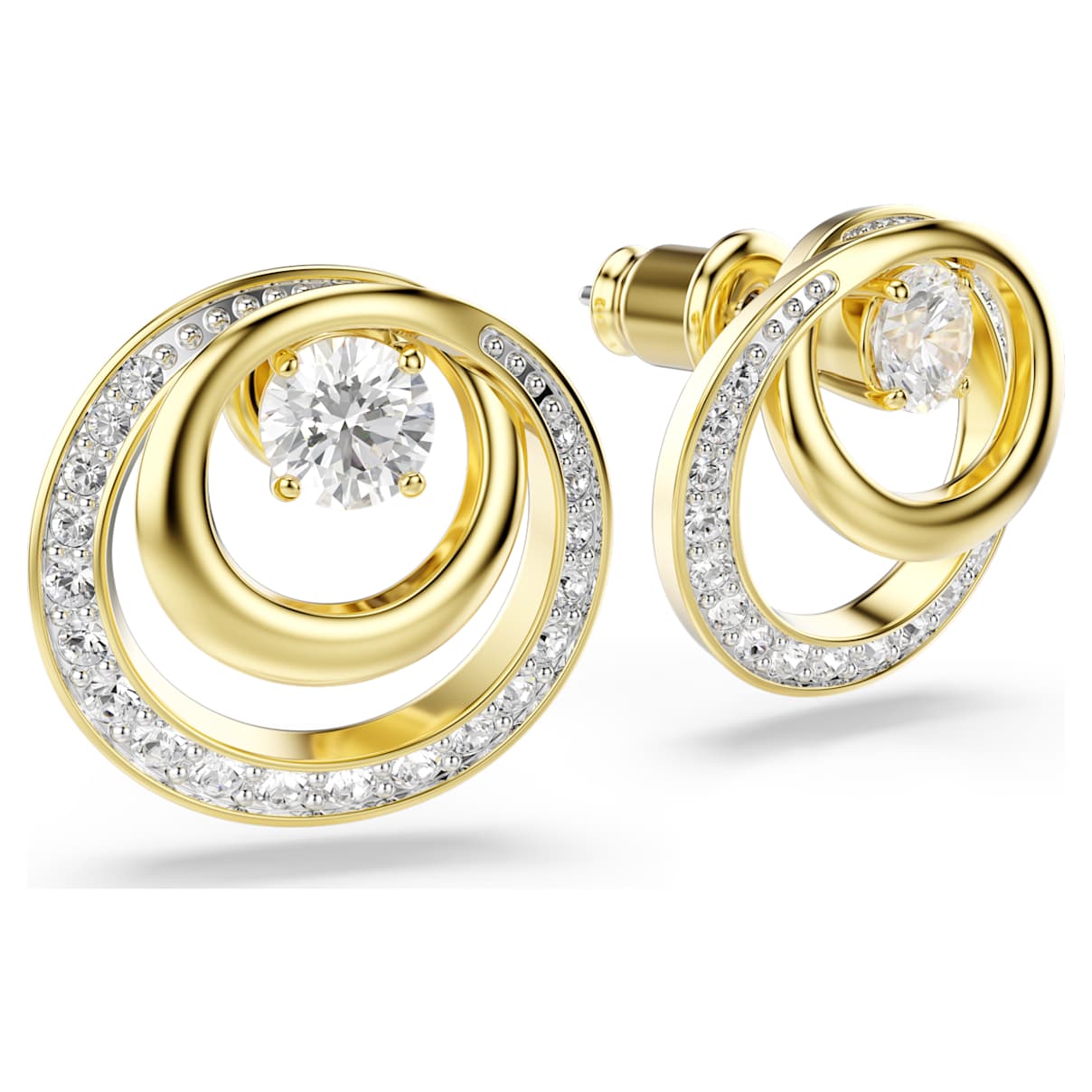 Aretes color blanco y dorado